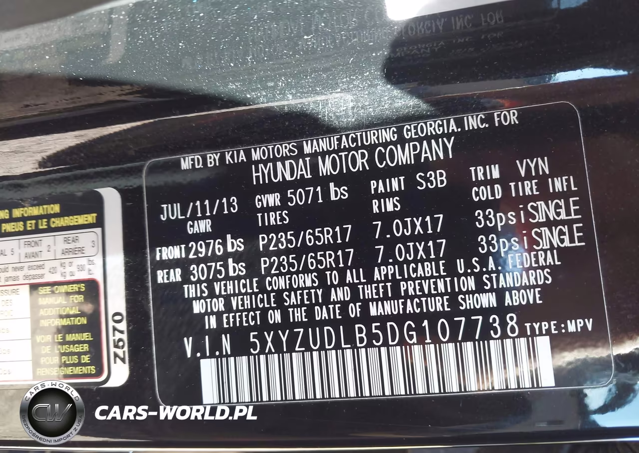 2013 Hyundai Santa Fe Sport VIN:5XYZUDLB5DG107738 - 9
