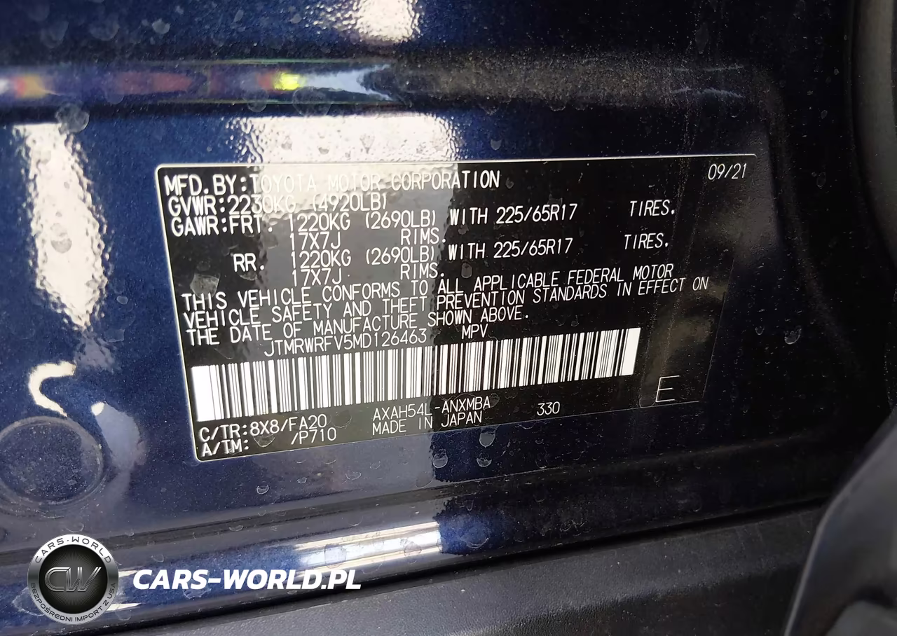 2021 Toyota Rav4 Hybrid Xle VIN:JTMRWRFV5MD126463 - 9