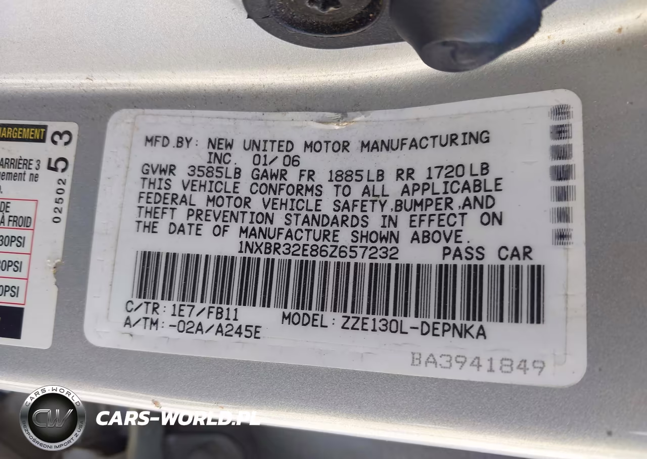 2006 Toyota Corolla Le VIN:1NXBR32E86Z657232 - 9