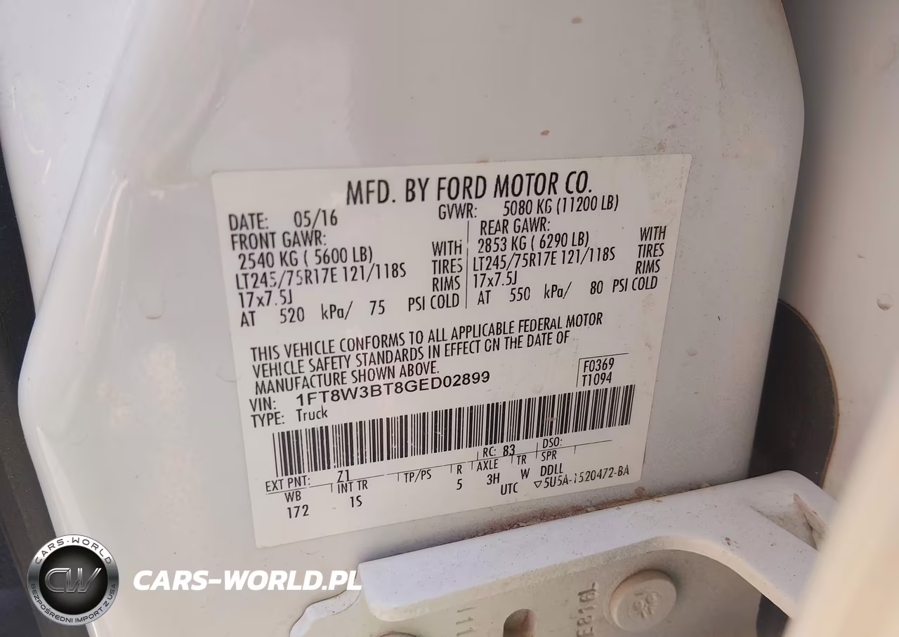 2016 Ford F-350 Xl VIN:1FT8W3BT8GED02899 - 9
