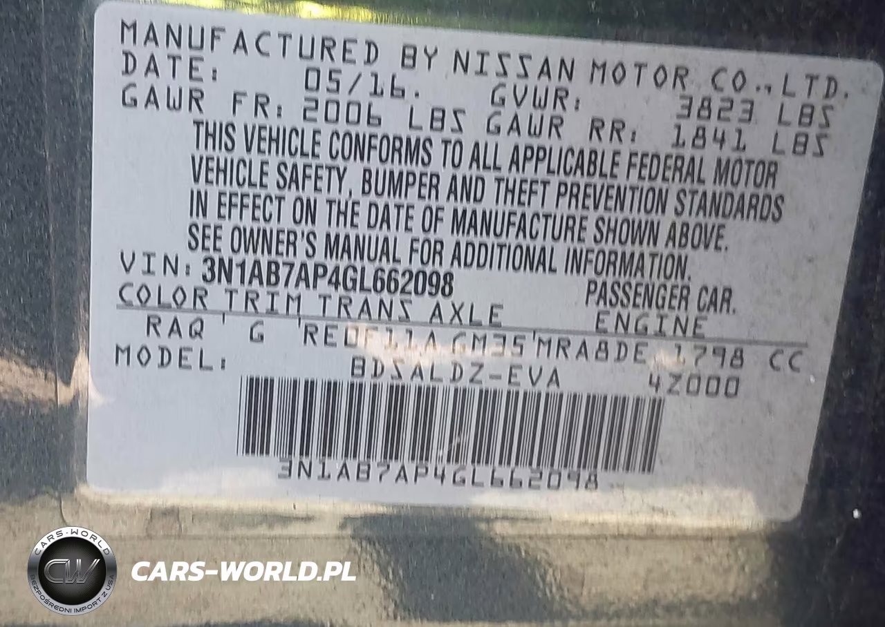 2016 Nissan Sentra Fe+ S-S-Sl-Sr-Sv VIN:3N1AB7AP4GL662098 - 9