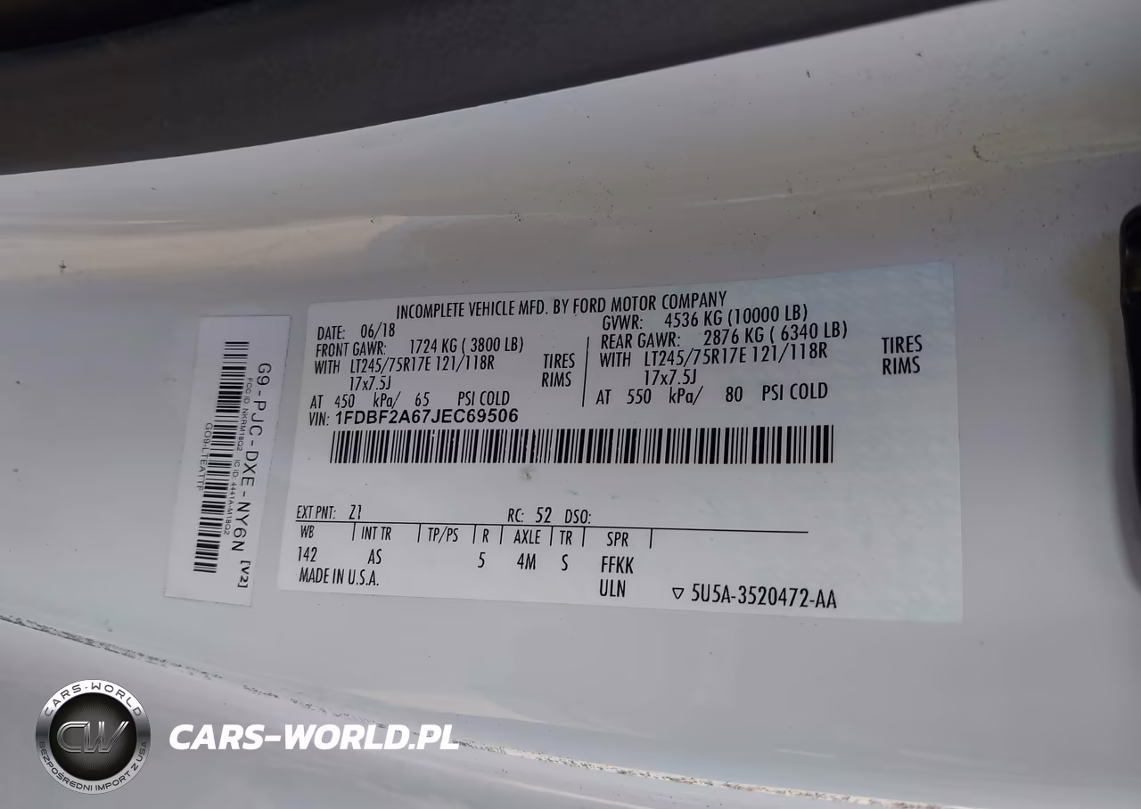 2018 Ford F-250 Xl VIN:1FDBF2A67JEC69506 - 9