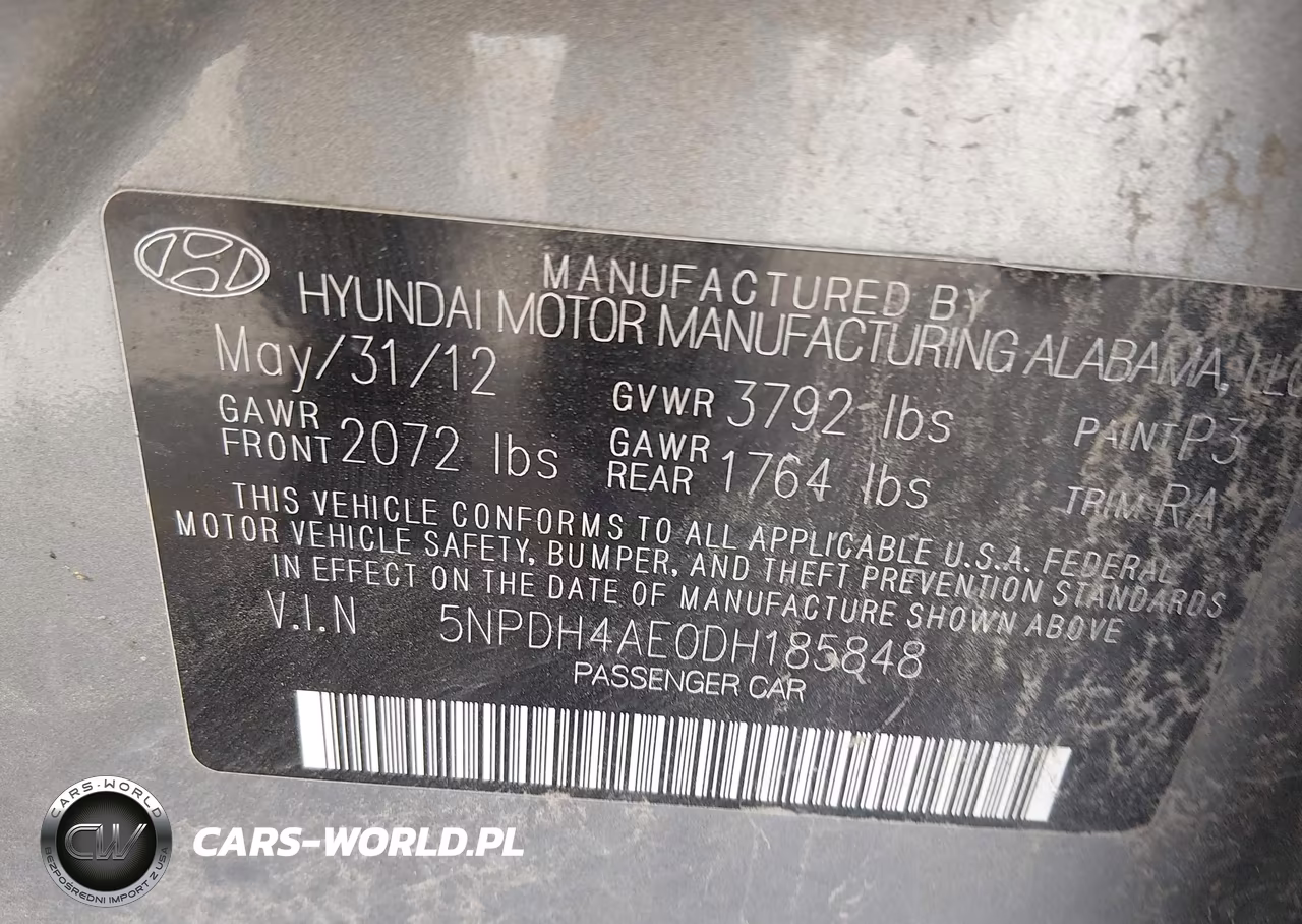 2013 Hyundai Elantra Gls VIN:5NPDH4AE0DH185848 - 9