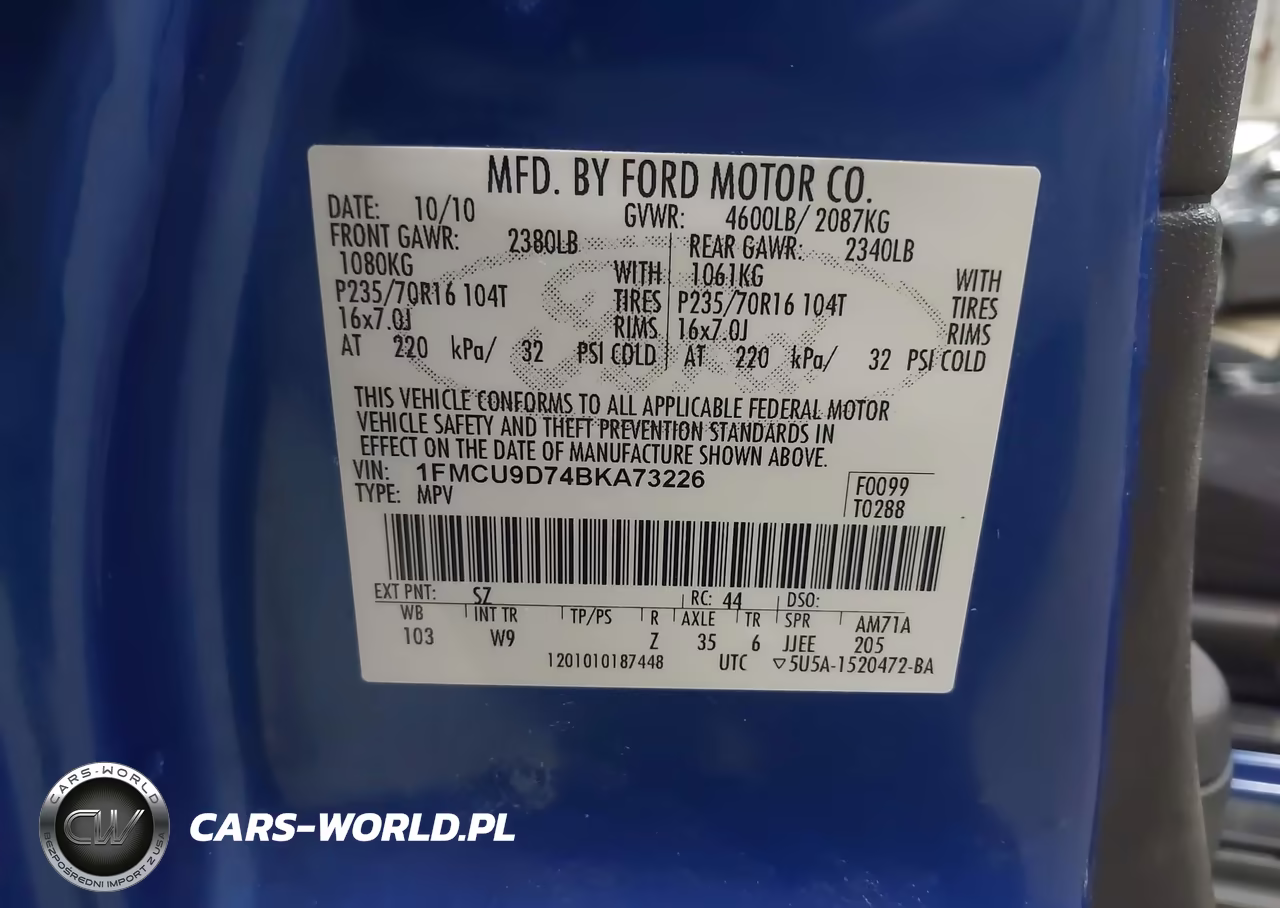 2011 Ford Escape Xlt VIN:1FMCU9D74BKA73226 - 9