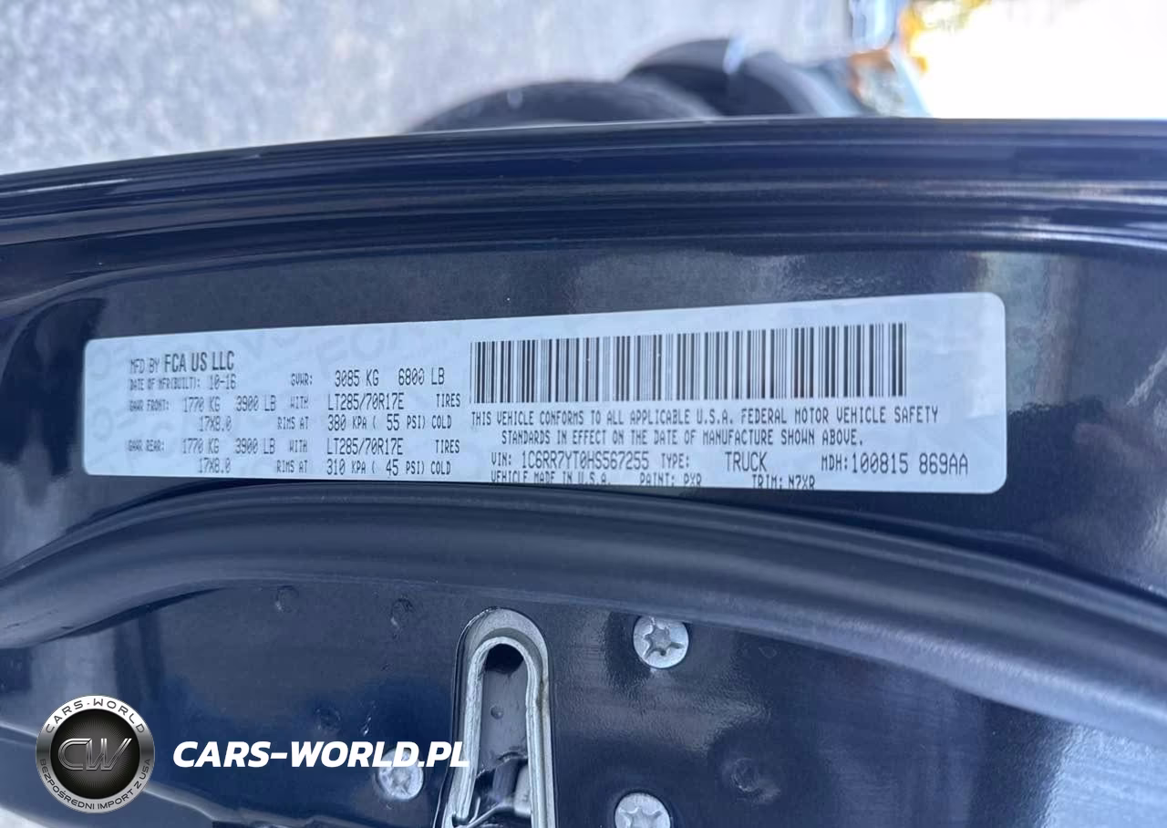 2017 Ram 1500 Rebel VIN:1C6RR7YT0HS567255 - 9