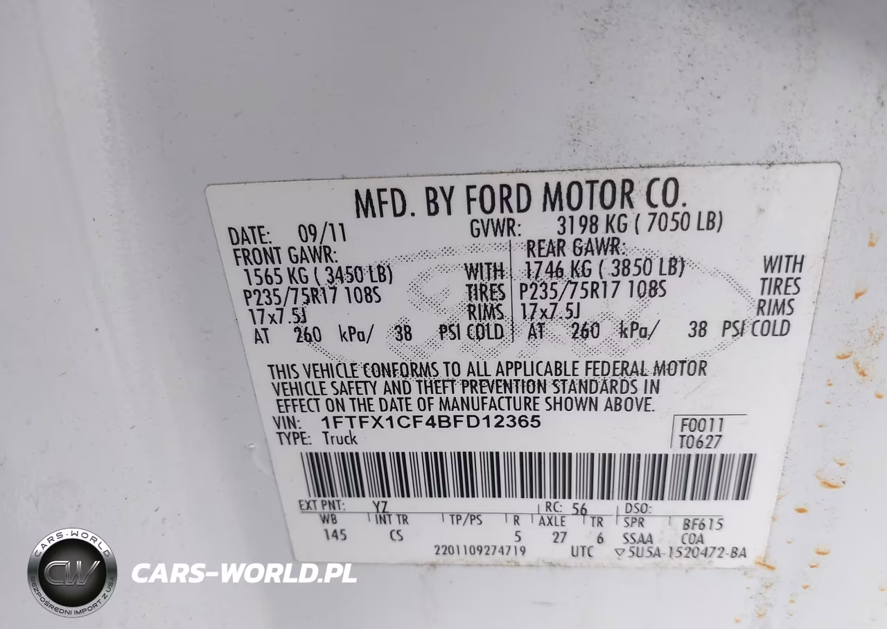 2011 Ford F150 Super Cab VIN:1FTFX1CF4BFD12365 - 9