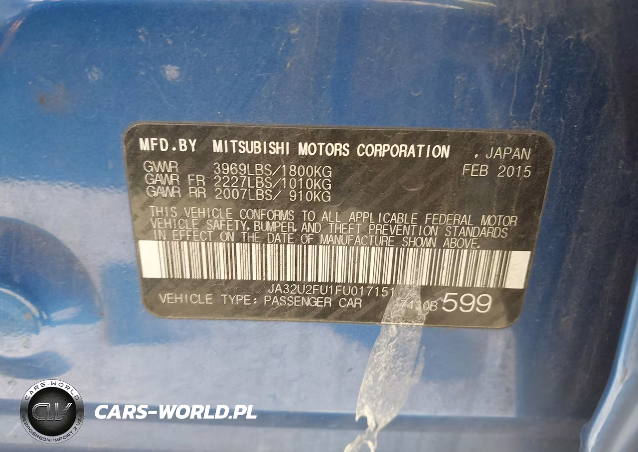 2015 Mitsubishi Lancer Es VIN:JA32U2FU1FU017151 - 9