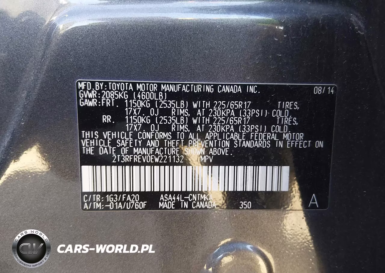 2014 Toyota Rav4 Xle VIN:2T3RFREV0EW221132 - 9