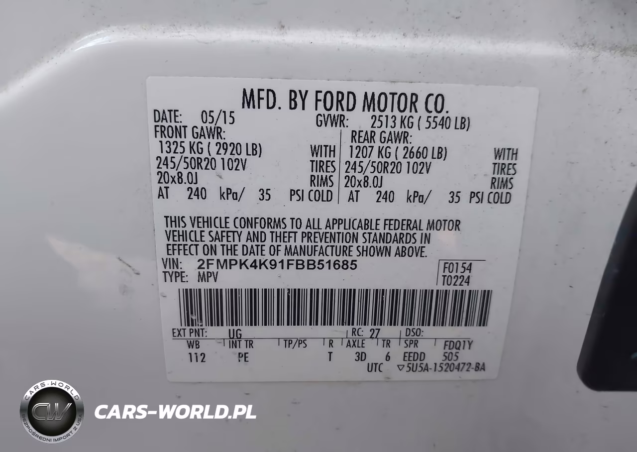 2015 Ford Edge Titanium VIN:2FMPK4K91FBB51685 - 9