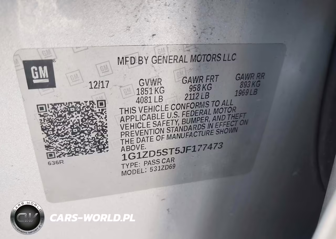 2018 Chevrolet Malibu Lt VIN:1G1ZD5ST5JF177473 - 9