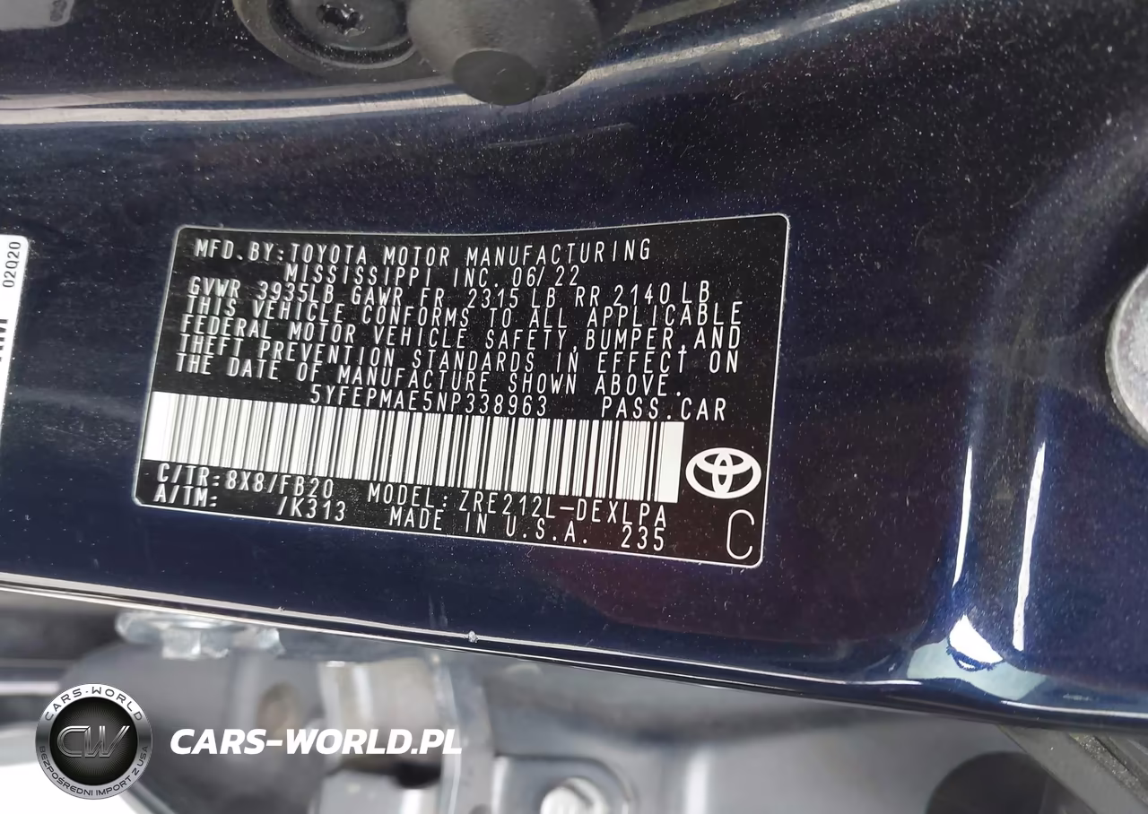 2022 Toyota Corolla Le VIN:5YFEPMAE5NP338963 - 9