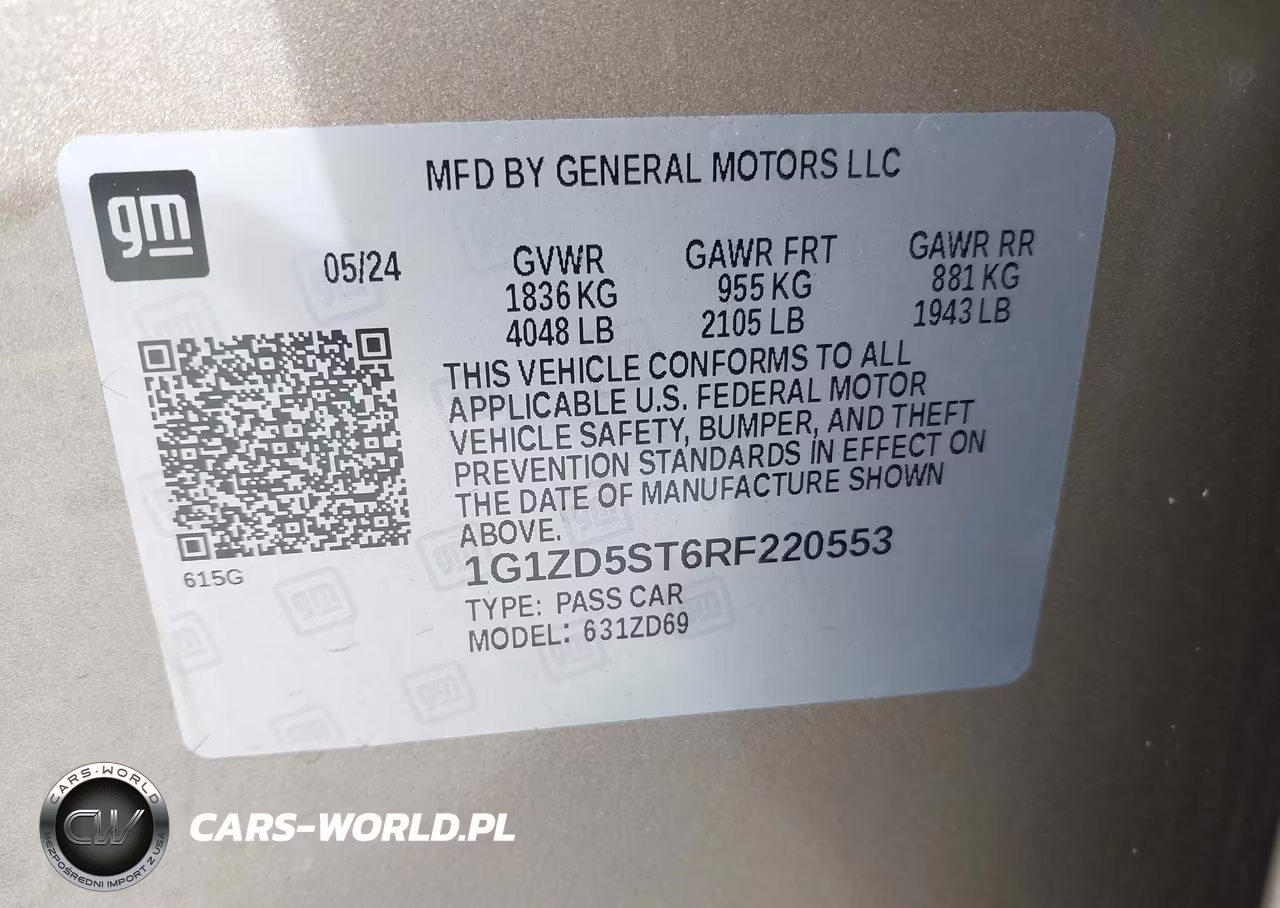 2024 Chevrolet Malibu Fwd 1Lt VIN:1G1ZD5ST6RF220553 - 9