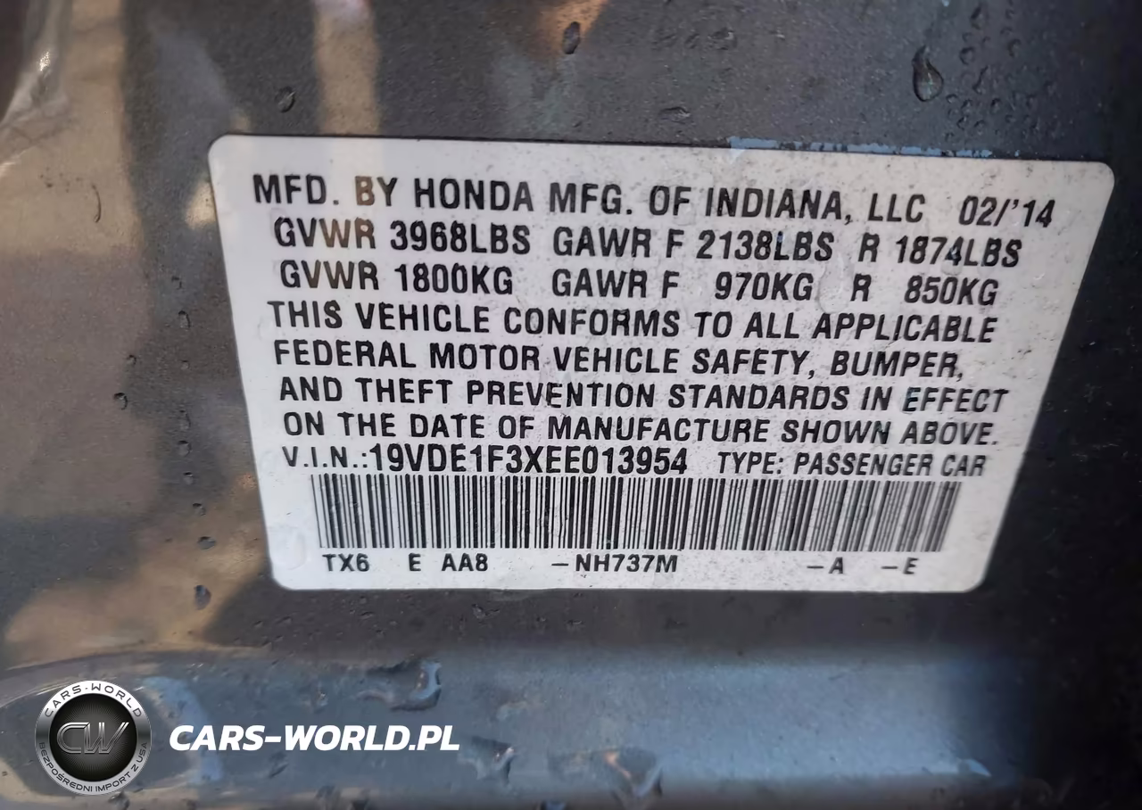 2014 Acura Ilx 2.0L VIN:19VDE1F3XEE013954 - 9