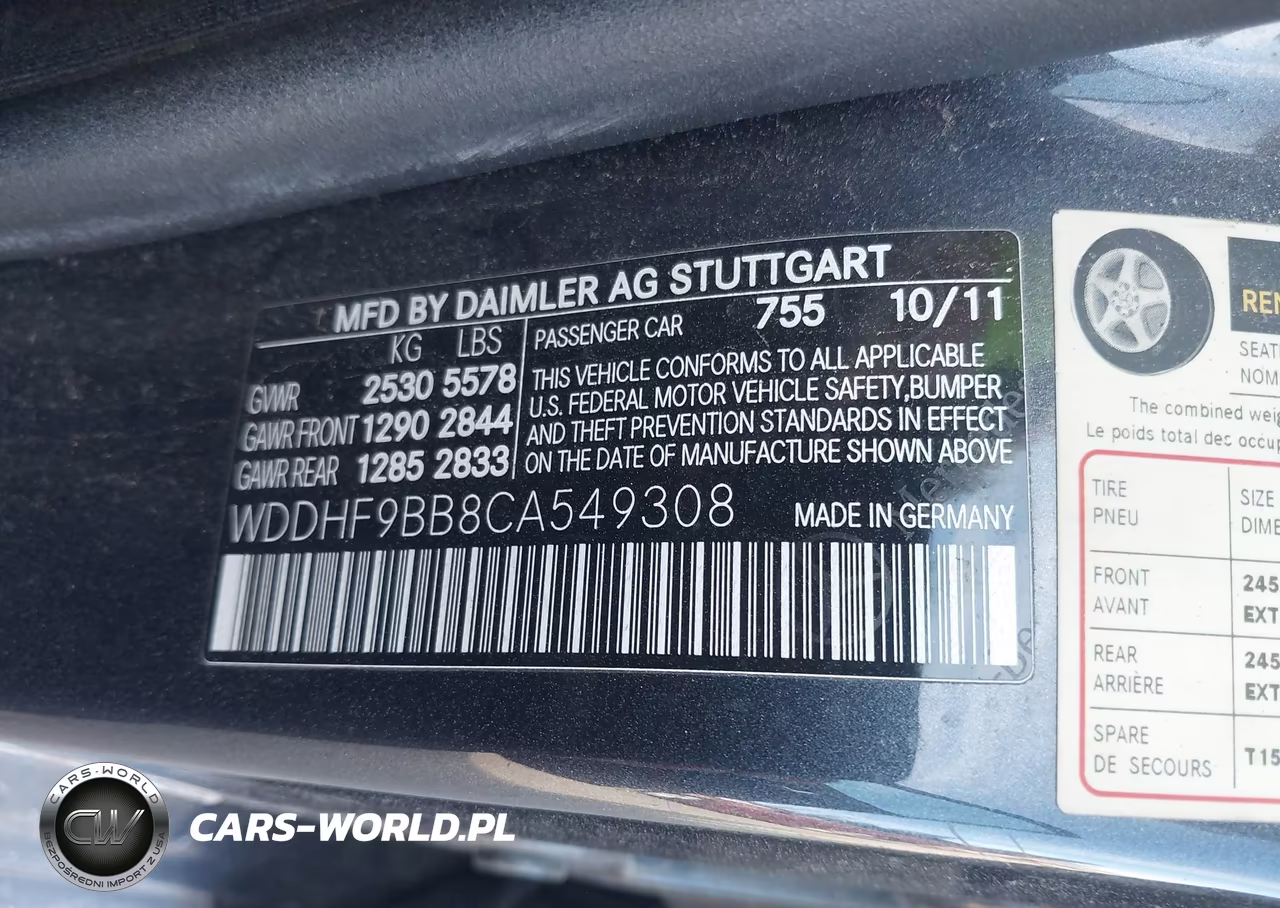 2012 Mercedes-Benz E 550 4Matic VIN:WDDHF9BB8CA549308 - 9