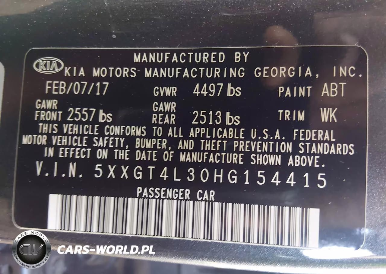 2017 Kia Optima Lx VIN:5XXGT4L30HG154415 - 9