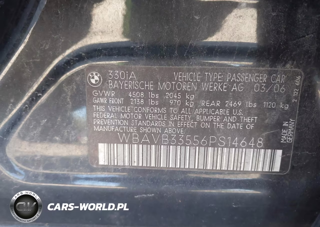 2006 BMW 330 I VIN:WBAVB33556PS14648 - 9