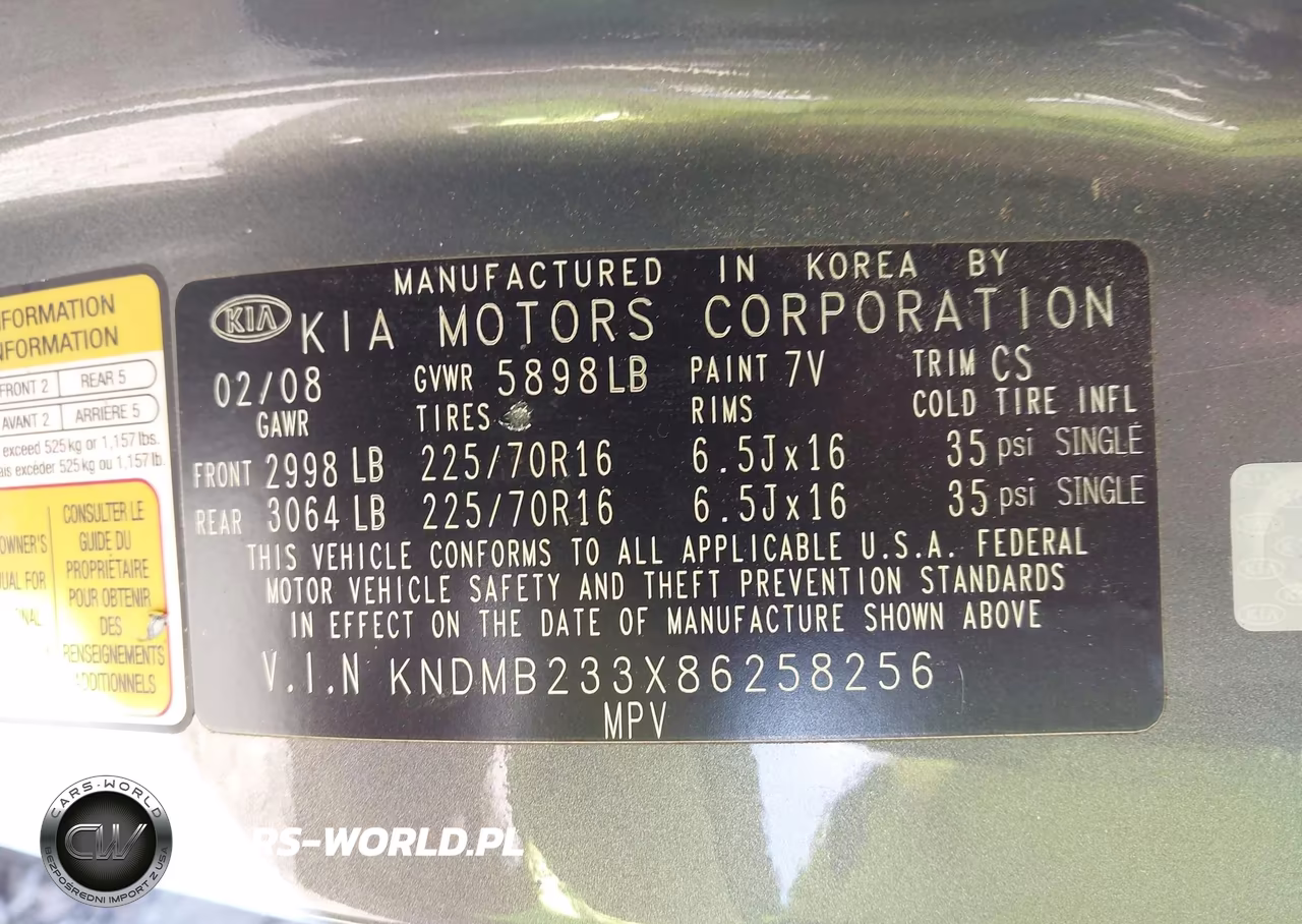 2008 Kia Sedona Lx VIN:KNDMB233X86258256 - 9