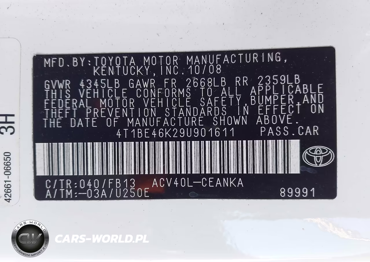 2009 Toyota Camry Le VIN:4T1BE46K29U901611 - 9