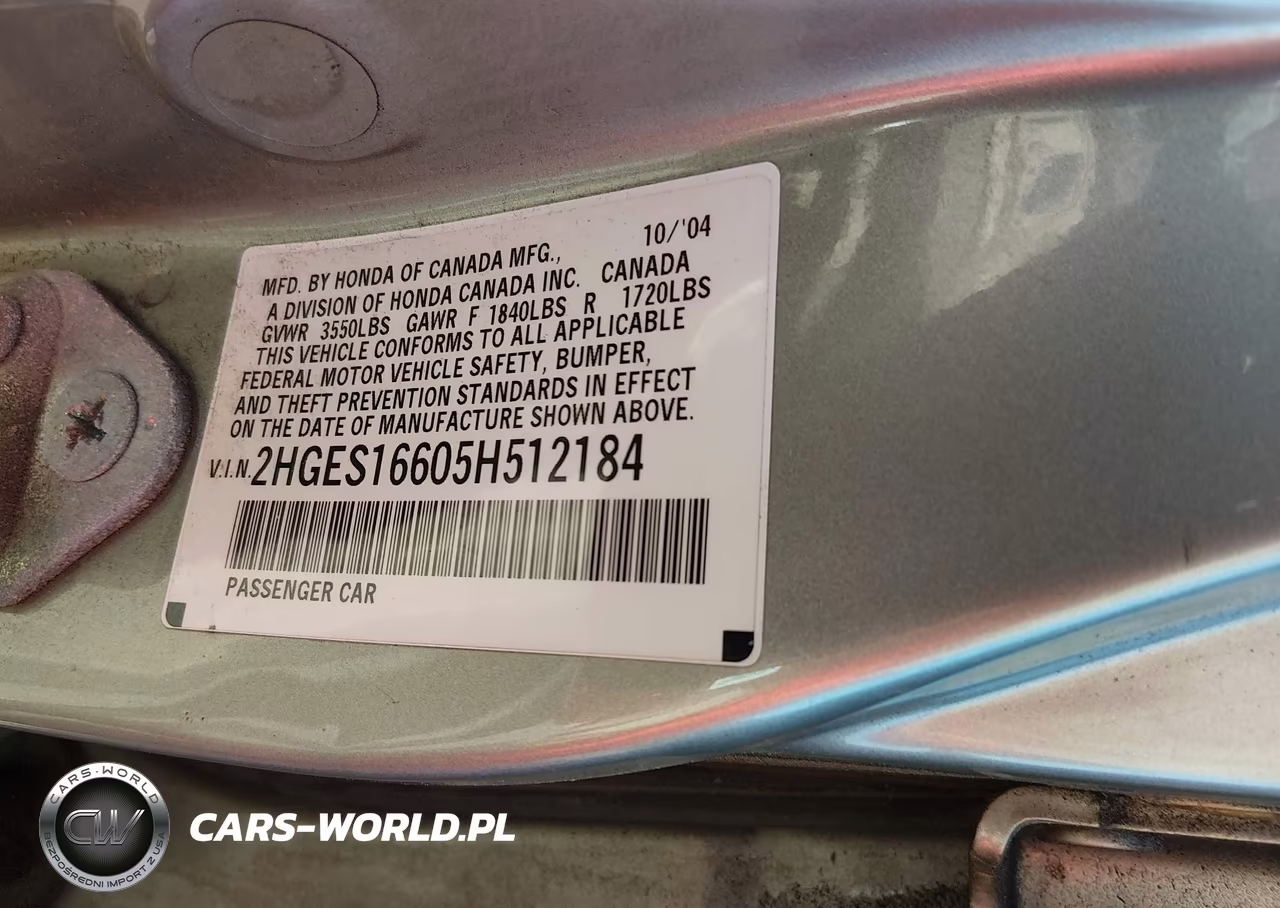 2005 Honda Civic Lx VIN:2HGES16605H512184 - 9