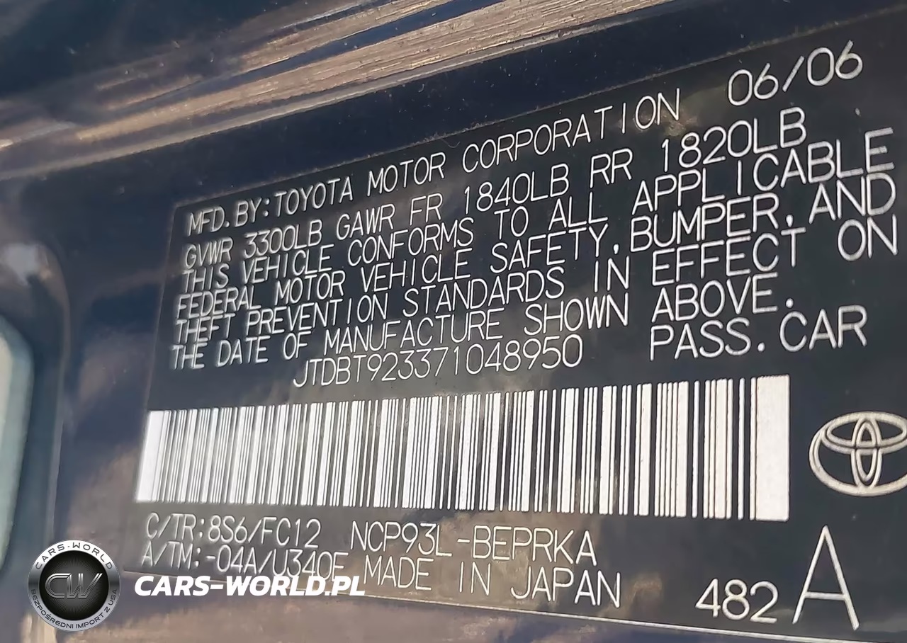 2007 Toyota Yaris VIN:JTDBT923371048950 - 9