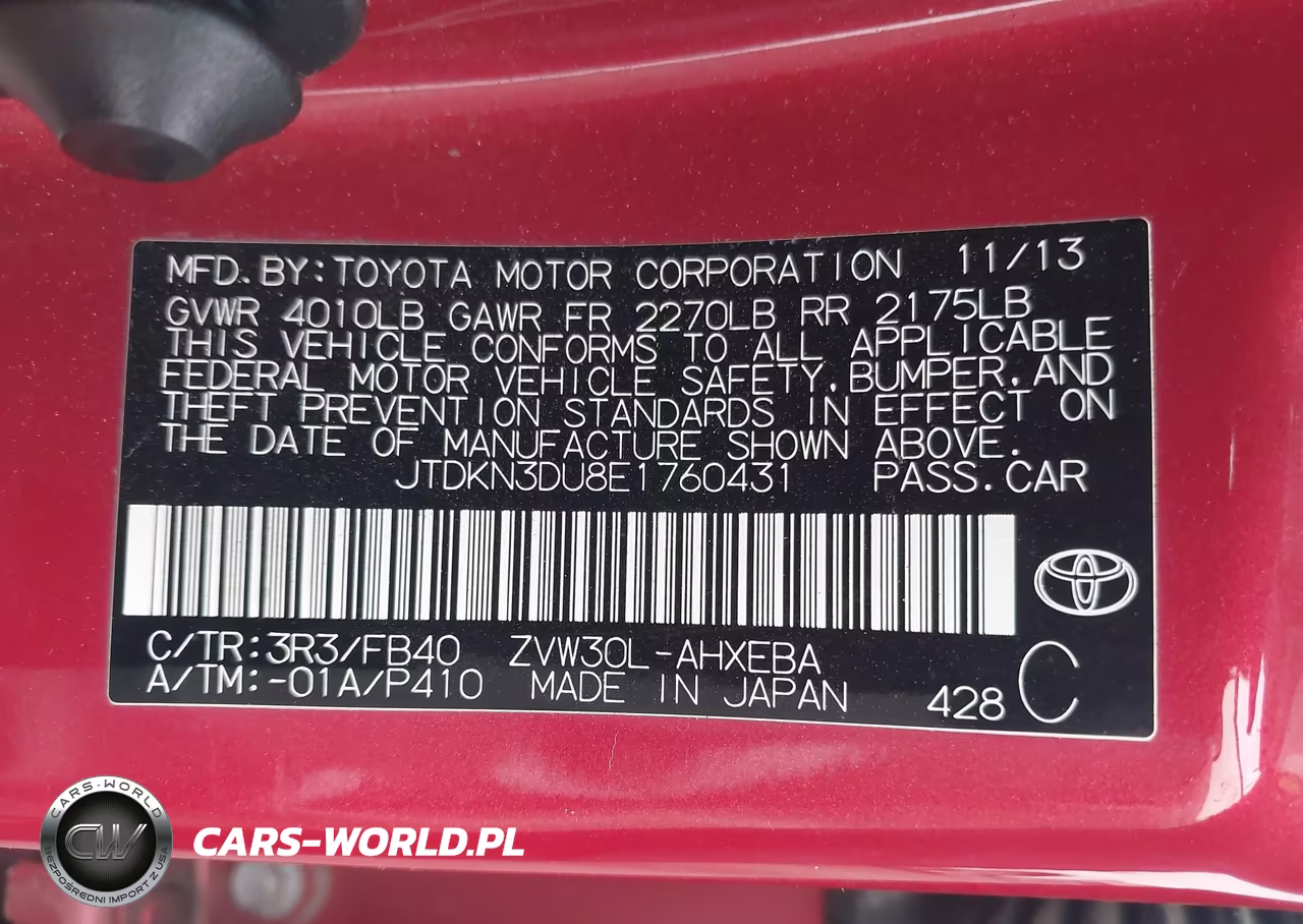 2014 Toyota Prius Two VIN:JTDKN3DU8E1760431 - 9