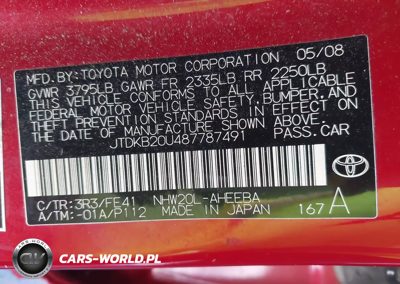 2008 Toyota Prius Touring VIN:JTDKB20U487787491 - 9