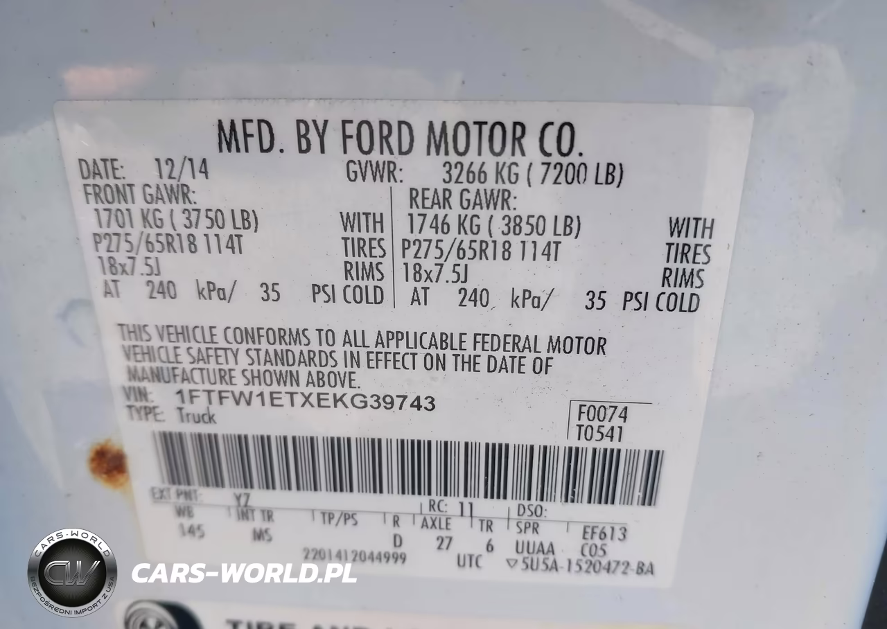 2014 Ford F-150 Xlt VIN:1FTFW1ETXEKG39743 - 9