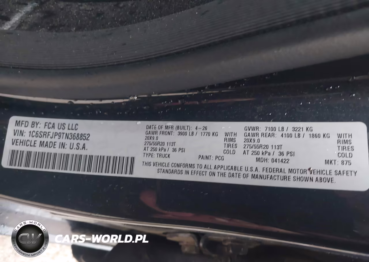 2026 Ram 1500 Laramie 4X4 5'7 Box VIN:1C6SRFJP9TN368852 - 9