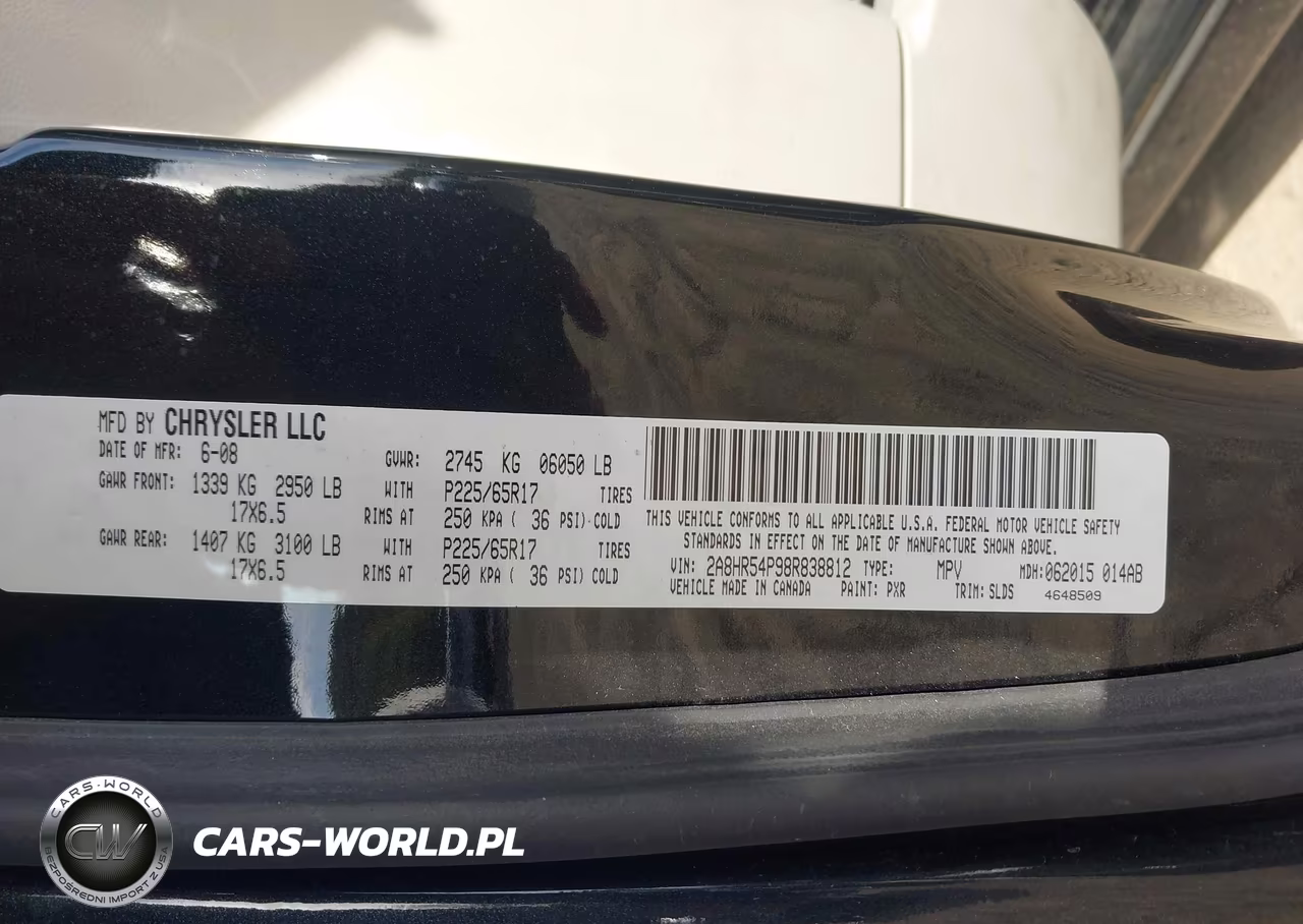 2008 Chrysler Town & Country Touring VIN:2A8HR54P98R838812 - 9
