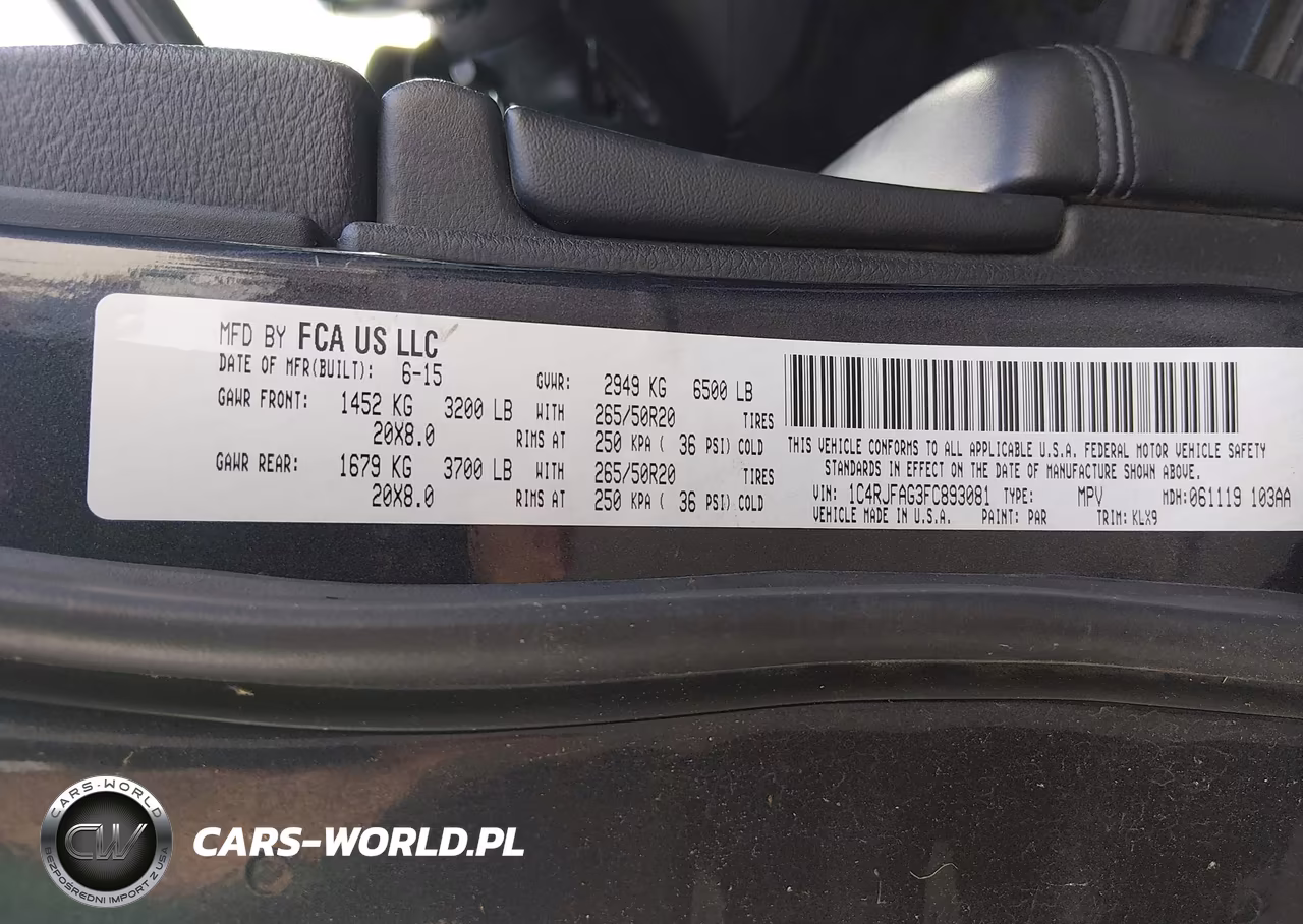2015 Jeep Grand Cherokee Altitude VIN:1C4RJFAG3FC893081 - 9