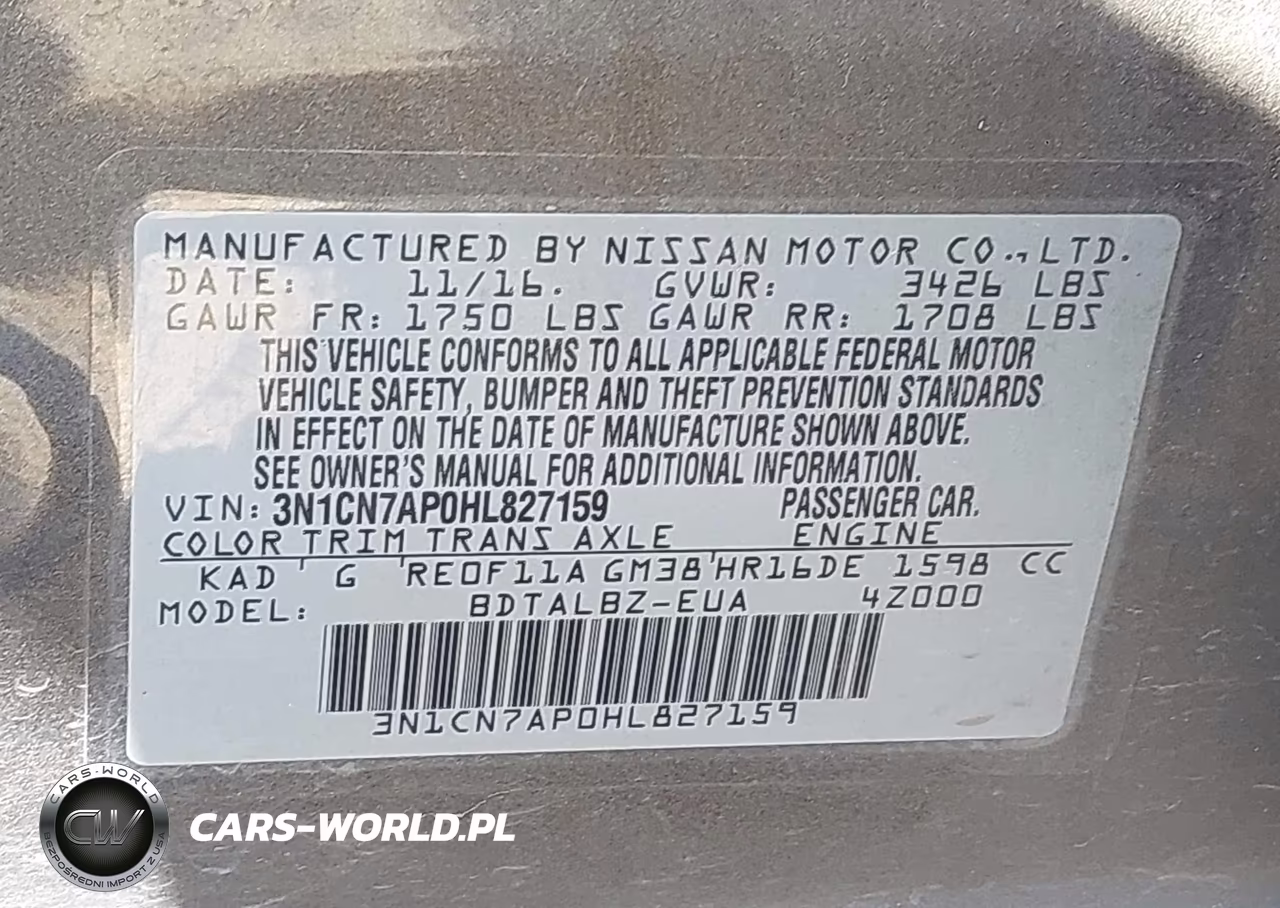 2017 Nissan Versa 1.6 Sv VIN:3N1CN7AP0HL827159 - 9