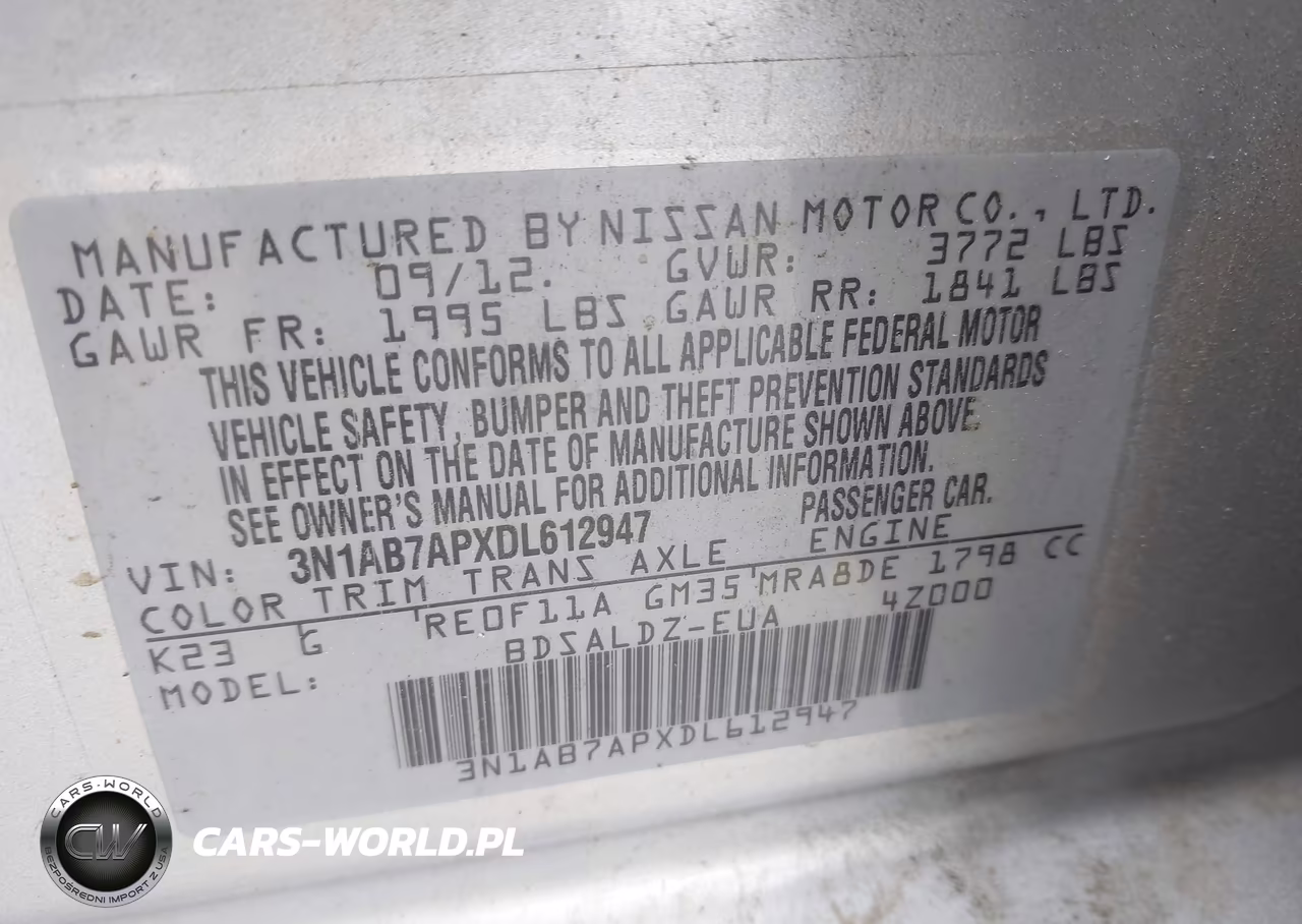 2013 Nissan Sentra Sv VIN:3N1AB7APXDL612947 - 9