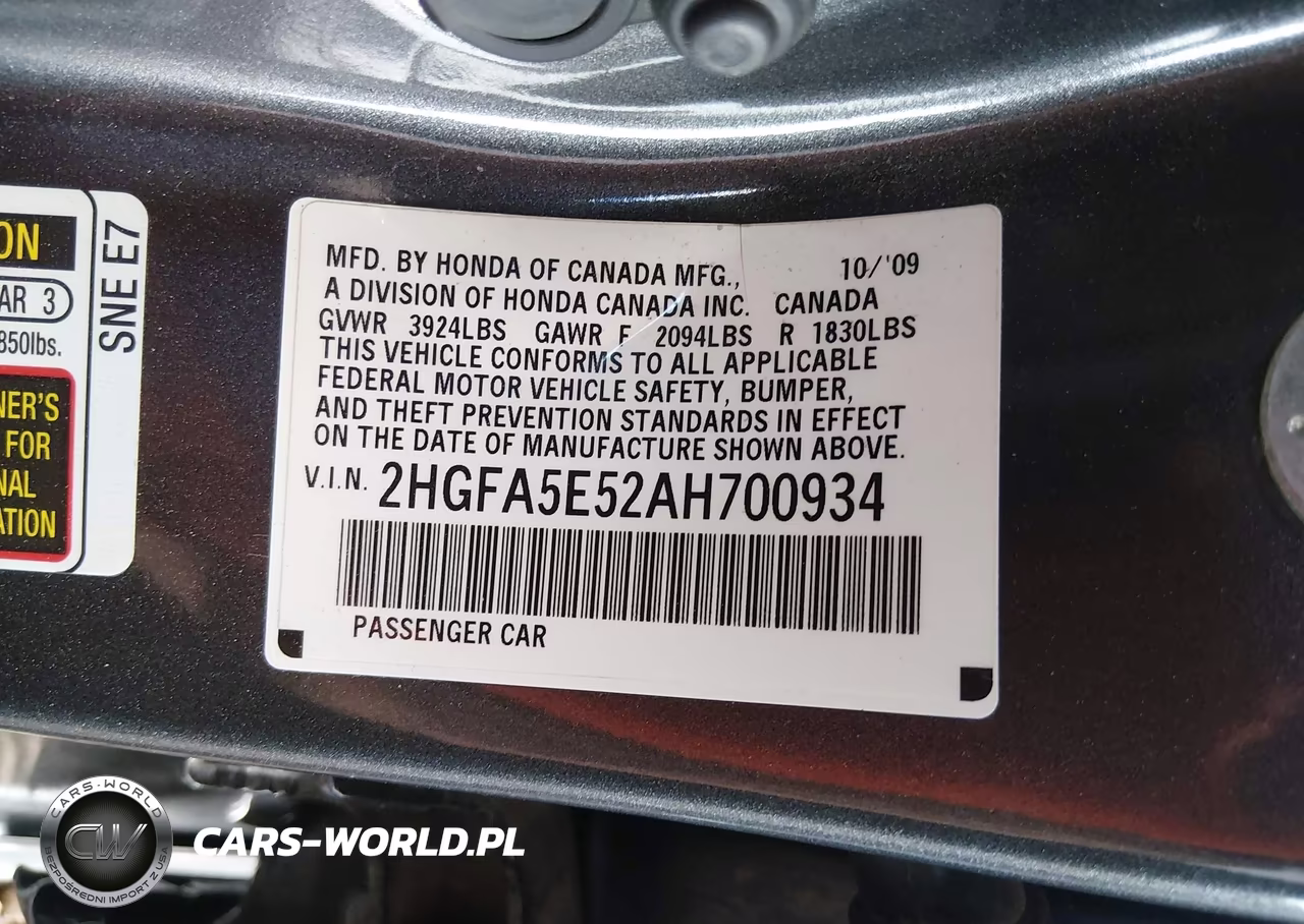 2010 Honda Civic Si VIN:2HGFA5E52AH700934 - 9