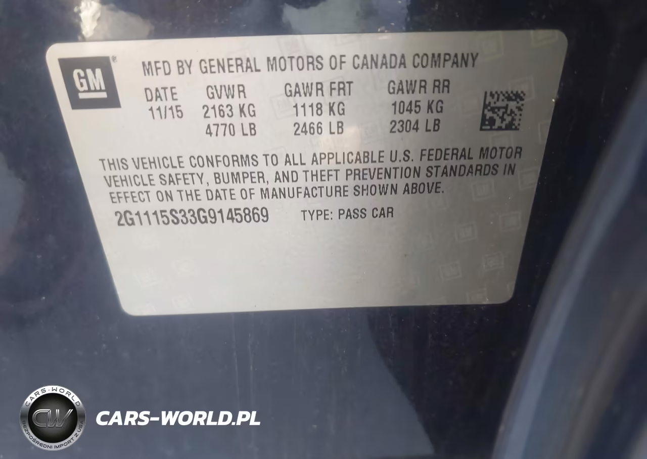 2016 Chevrolet Impala 2Lt VIN:2G1115S33G9145869 - 9
