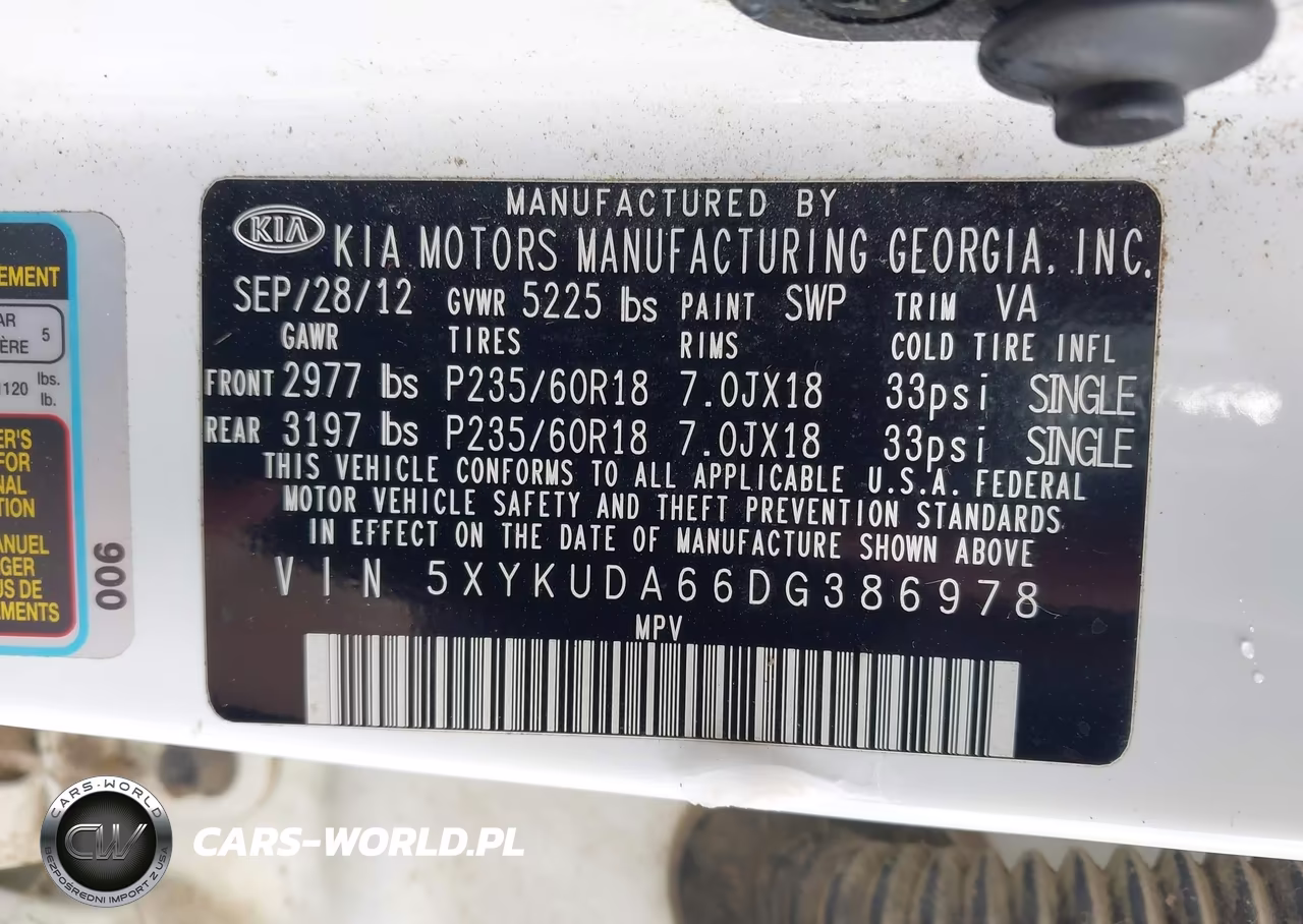 2013 Kia Sorento Ex VIN:5XYKUDA66DG386978 - 8
