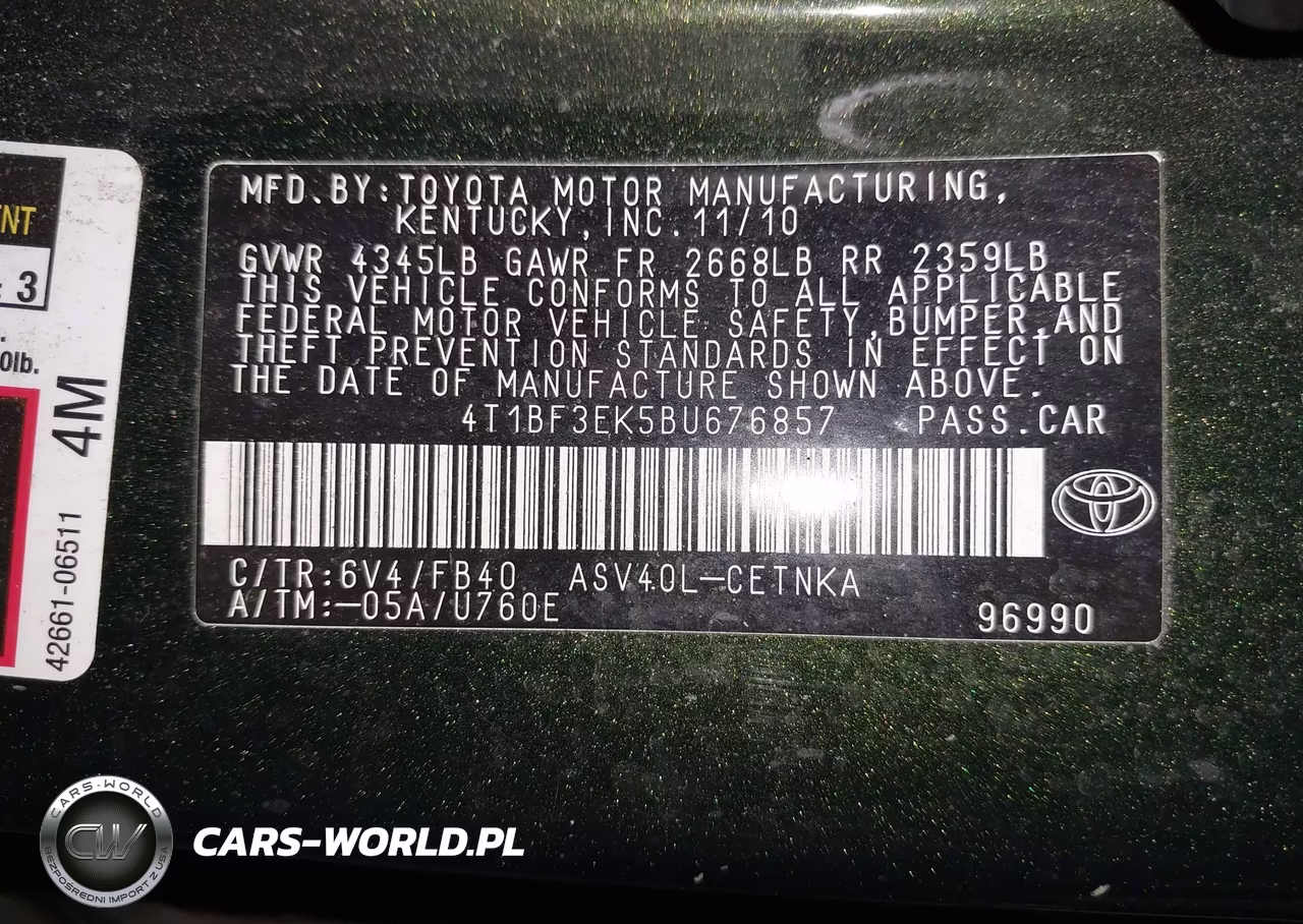 2011 Toyota Camry Le VIN:4T1BF3EK5BU676857 - 9