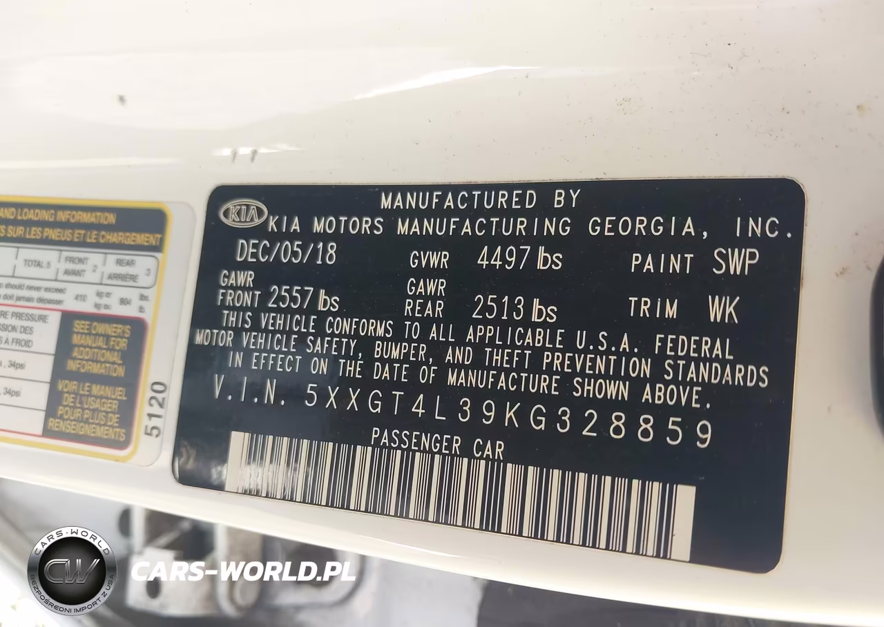 2019 Kia Optima Lx VIN:5XXGT4L39KG328859 - 9