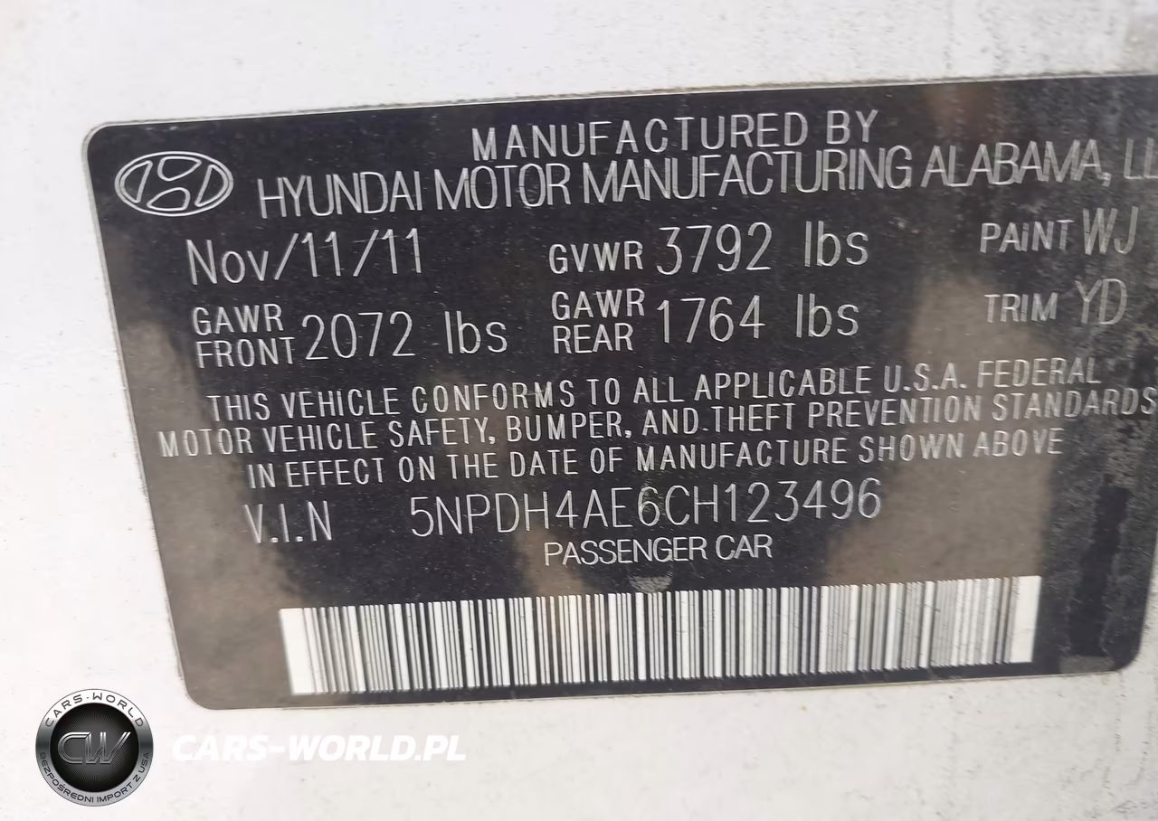 2012 Hyundai Elantra Limited VIN:5NPDH4AE6CH123496 - 9