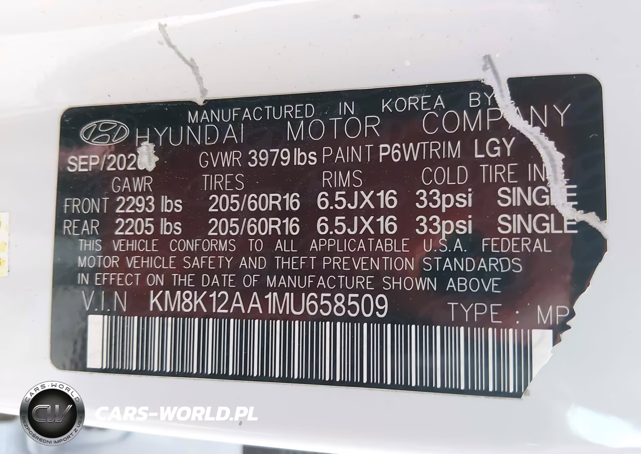 2021 Hyundai Kona Se VIN:KM8K12AA1MU658509 - 9