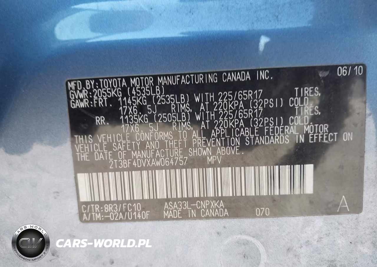 2010 Toyota Rav4 VIN:2T3BF4DVXAW064757 - 9