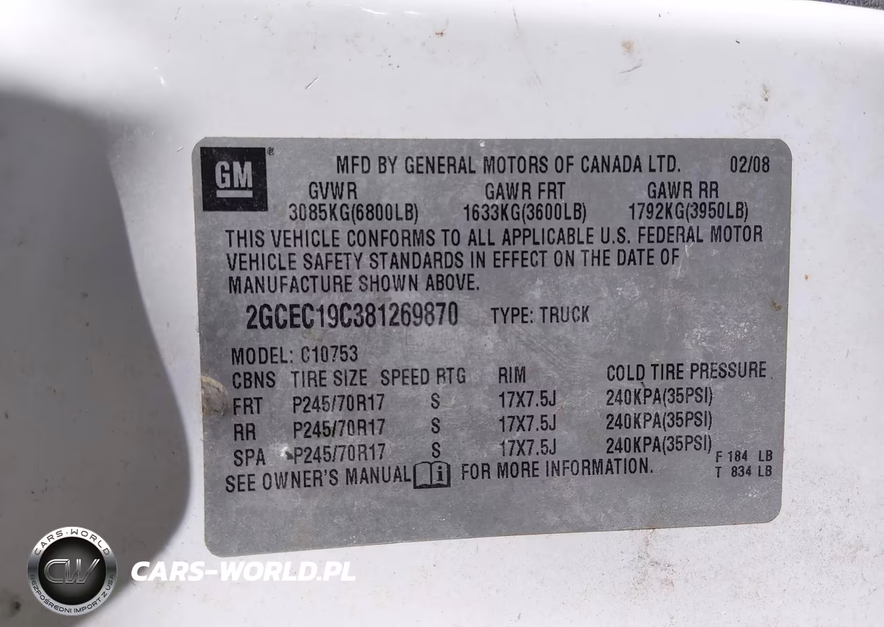 2008 Chevrolet Silverado 1500 Work Truck VIN:2GCEC19C381269870 - 9