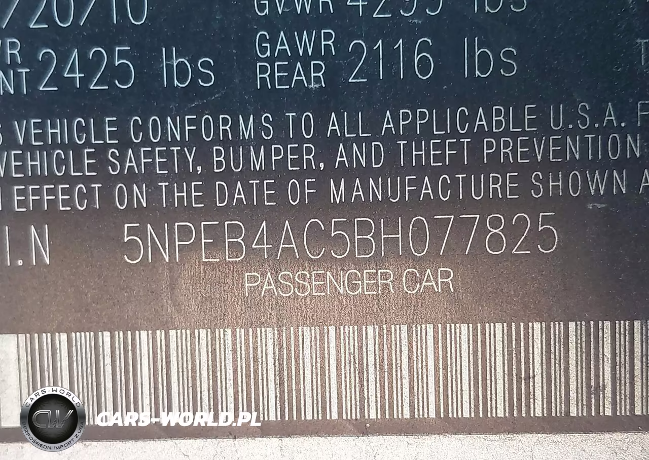 2011 Hyundai Sonata Gls VIN:5NPEB4AC5BH077825 - 9