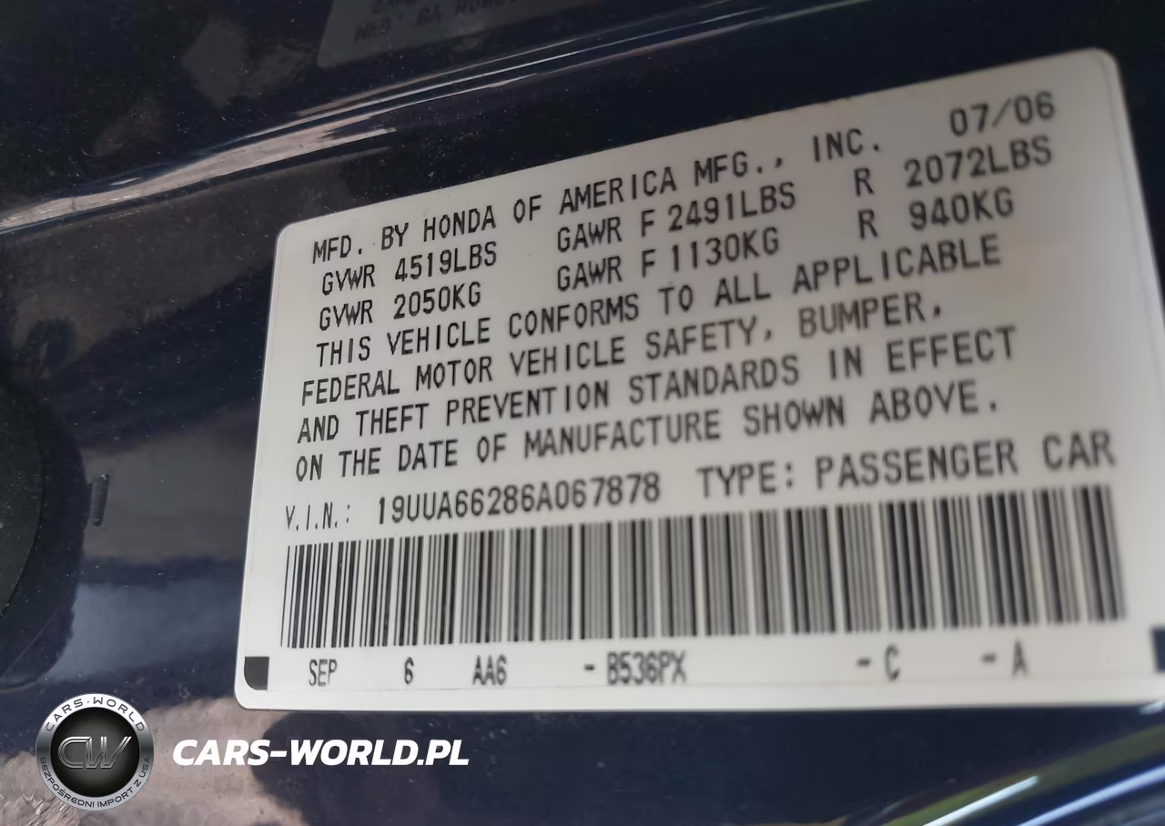 2006 Acura Tl VIN:19UUA66286A067878 - 9