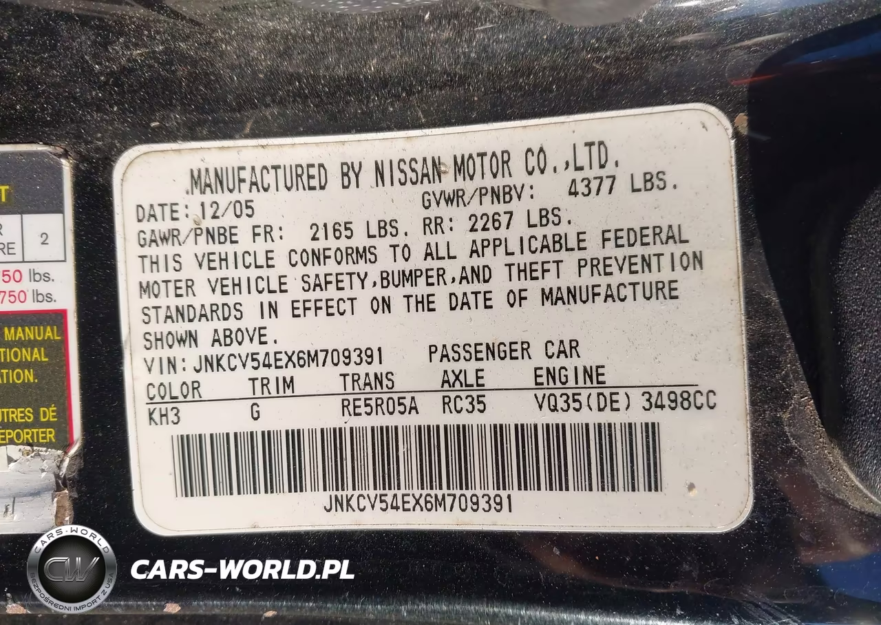 2006 Infiniti G35 VIN:JNKCV54EX6M709391 - 9