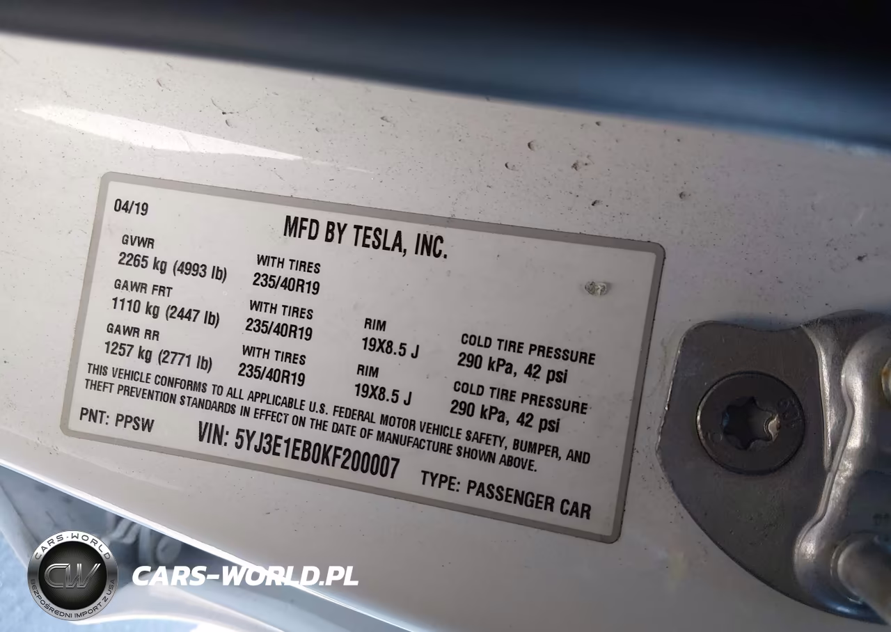 2019 Tesla Model 3 Long Range-Performance VIN:5YJ3E1EB0KF200007 - 20