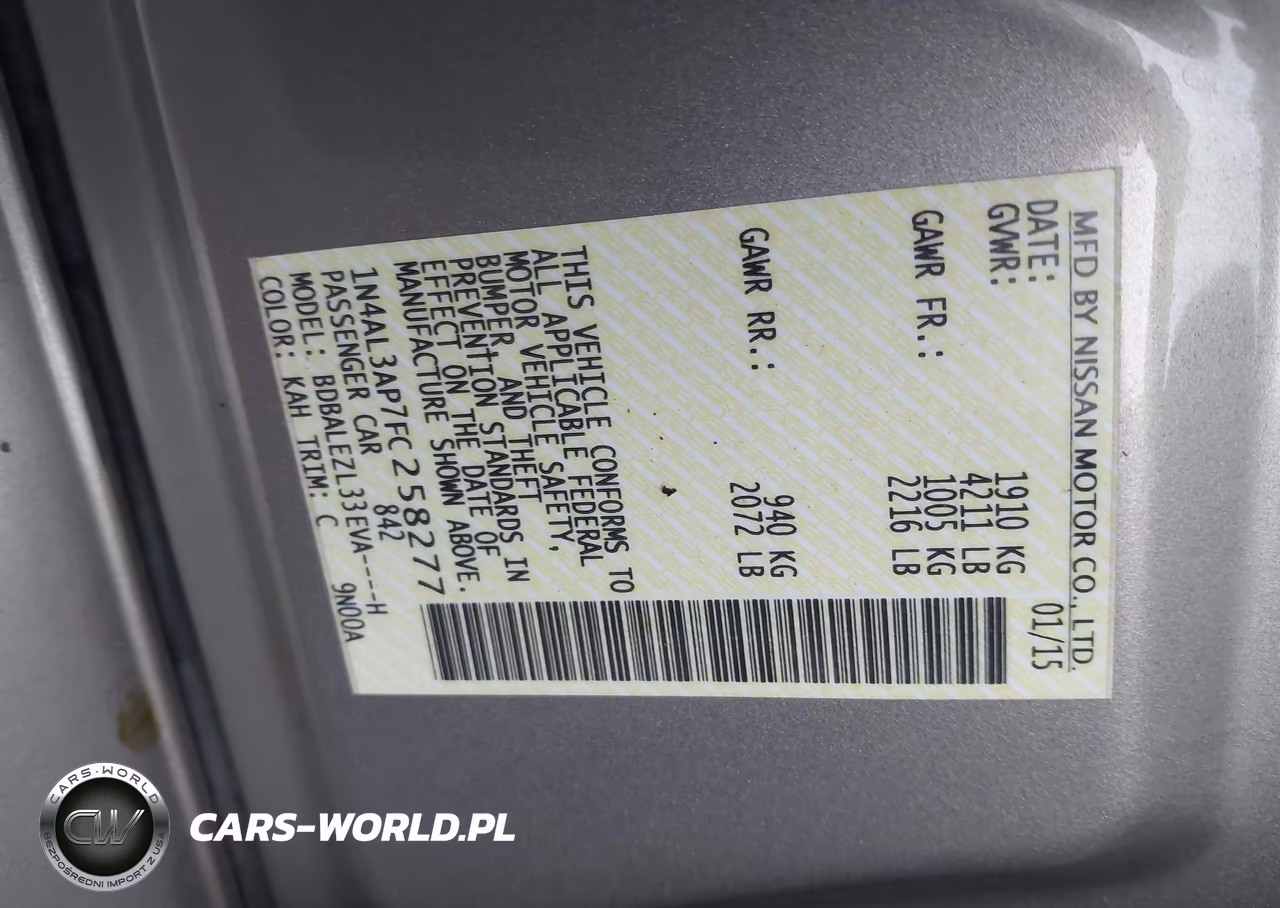 2015 Nissan Altima 2.5 S VIN:1N4AL3AP7FC258277 - 9