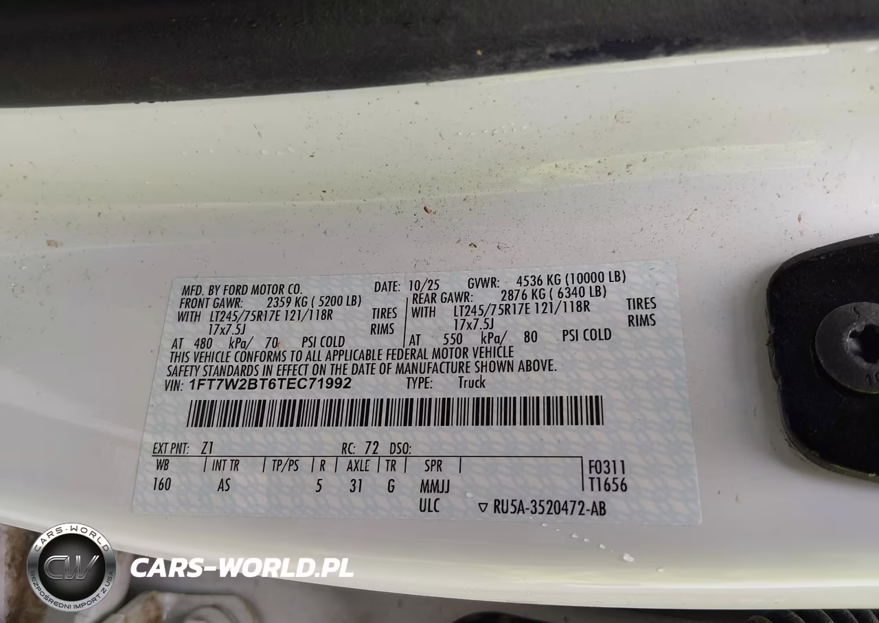 2026 Ford F-250 Xl VIN:1FT7W2BT6TEC71992 - 9