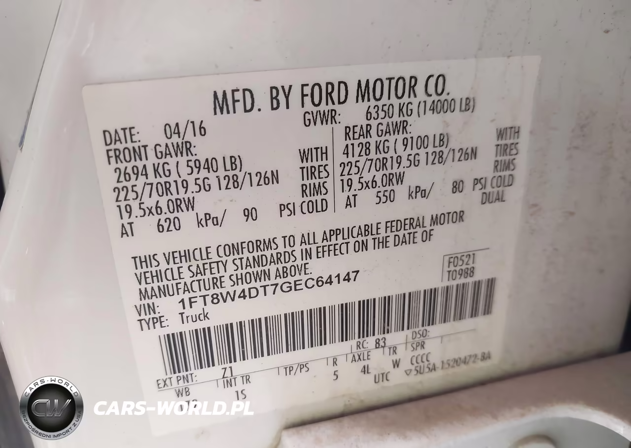 2016 Ford F-450 Xl VIN:1FT8W4DT7GEC64147 - 9