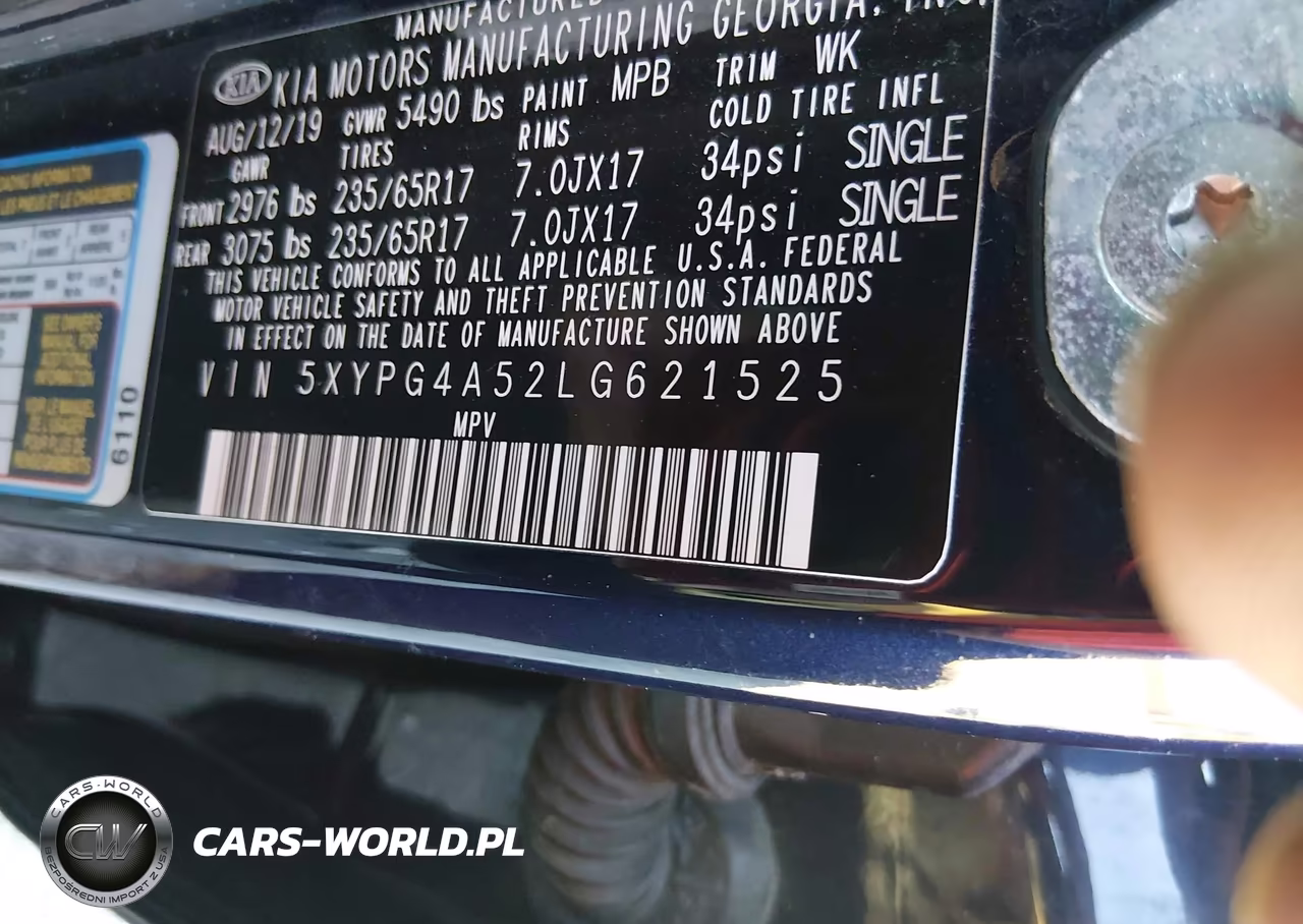 2020 Kia Sorento 3.3L Lx VIN:5XYPG4A52LG621525 - 9