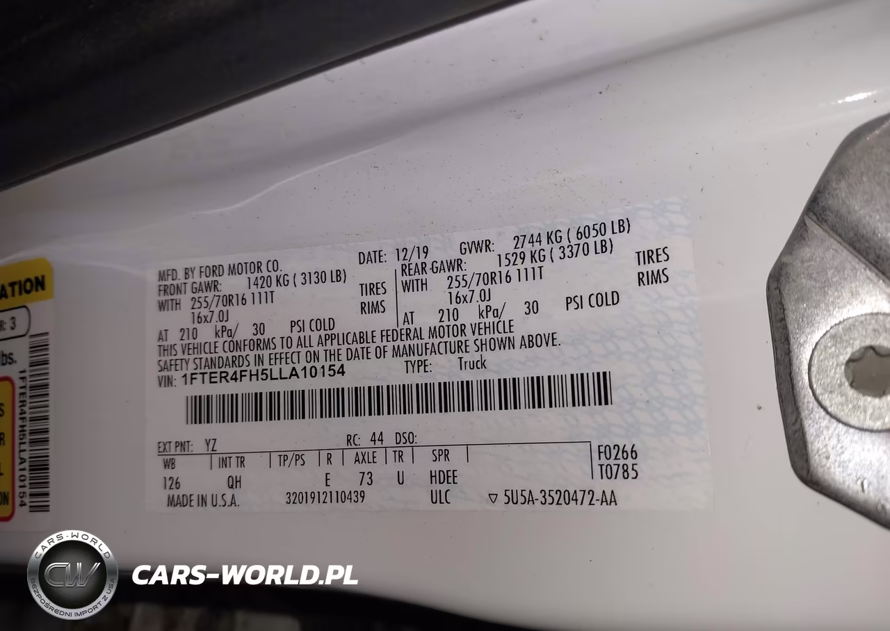 2020 Ford Ranger Xl VIN:1FTER4FH5LLA10154 - 9